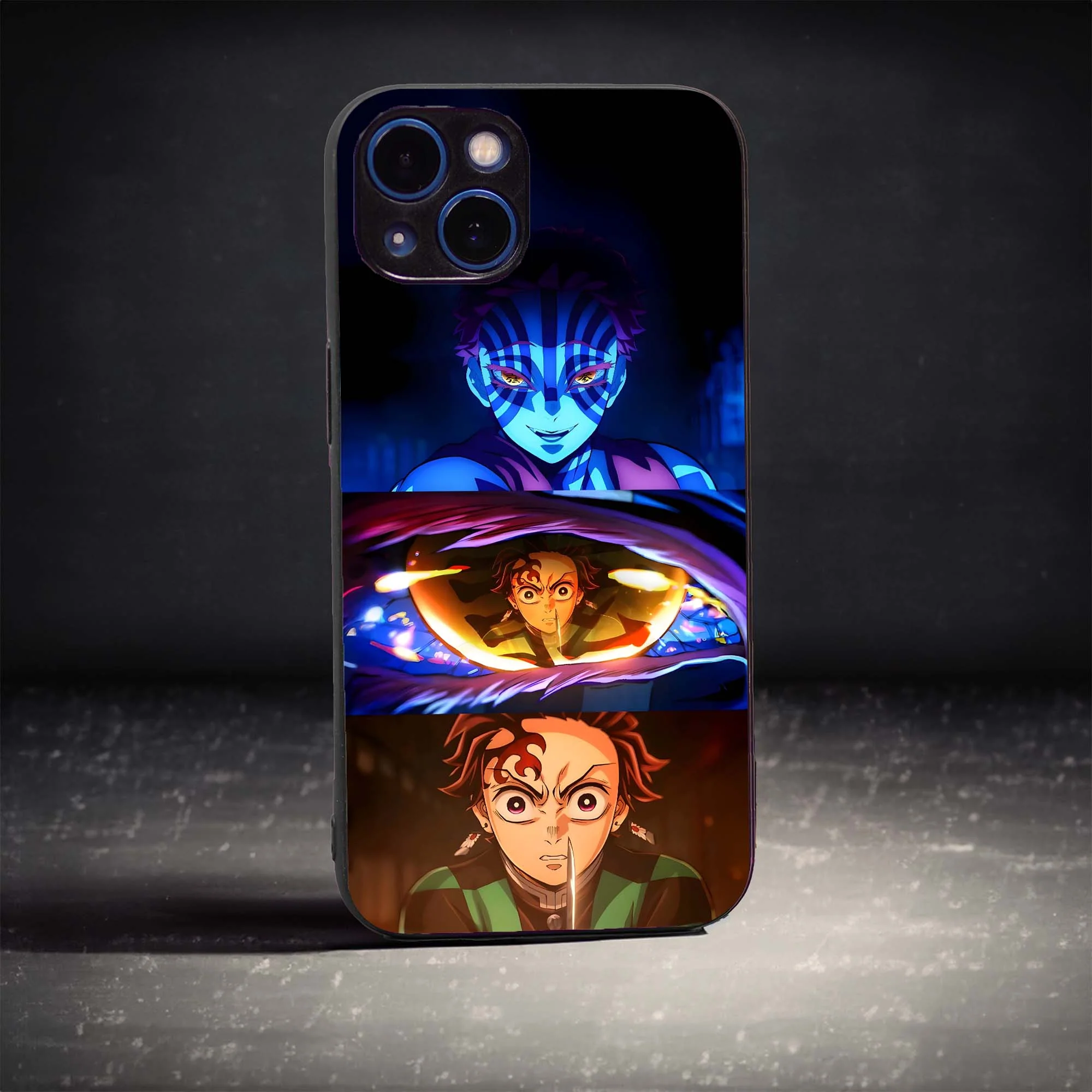 Akaza and Tanjiro Glass Case