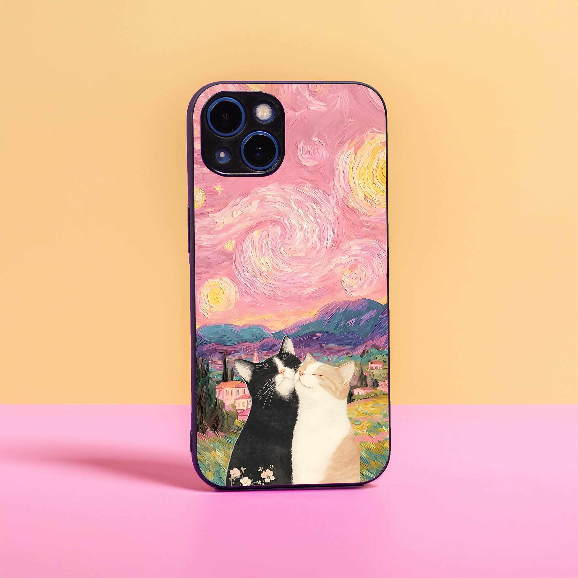 Art Cat Love Glass Case