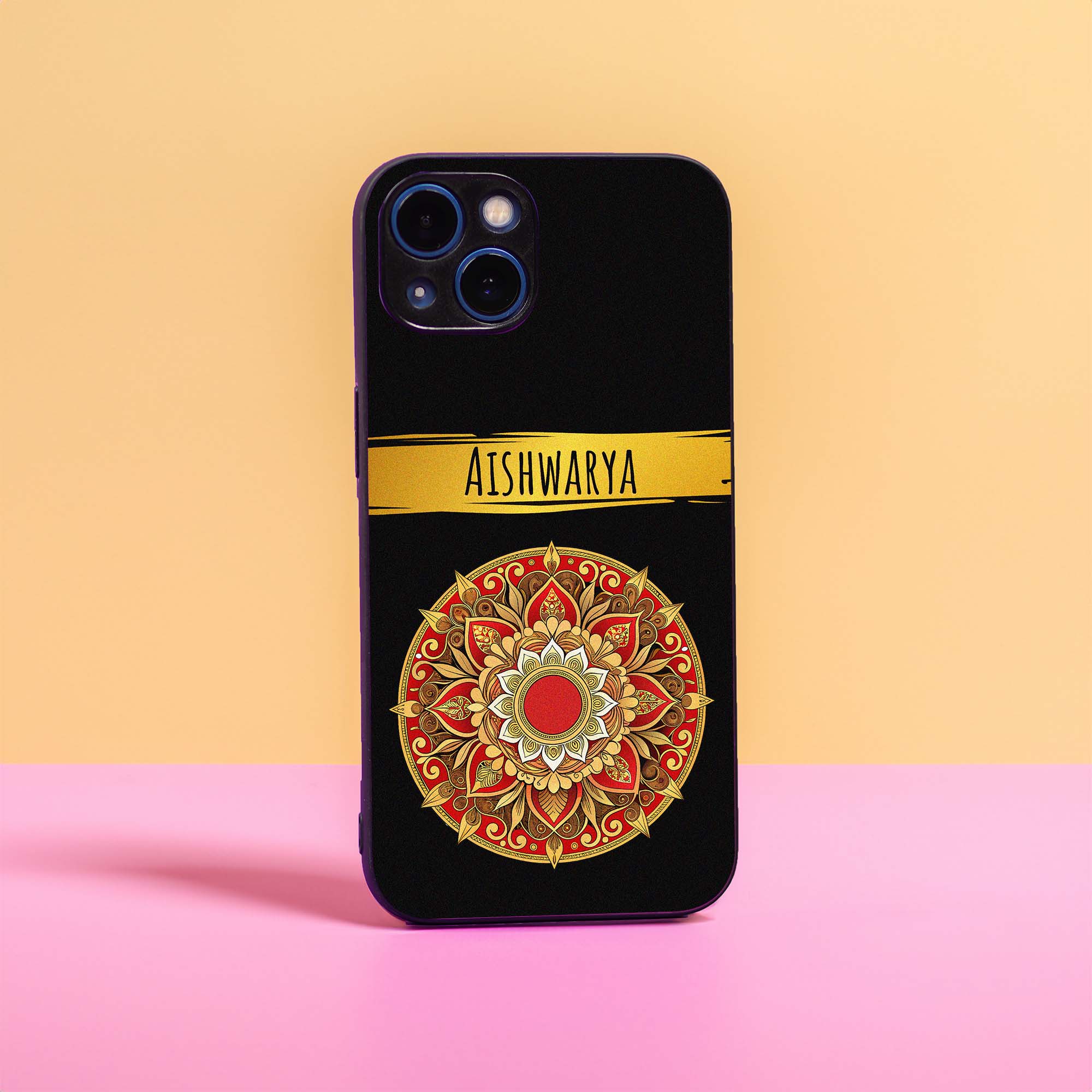 Black Mandala Name Case