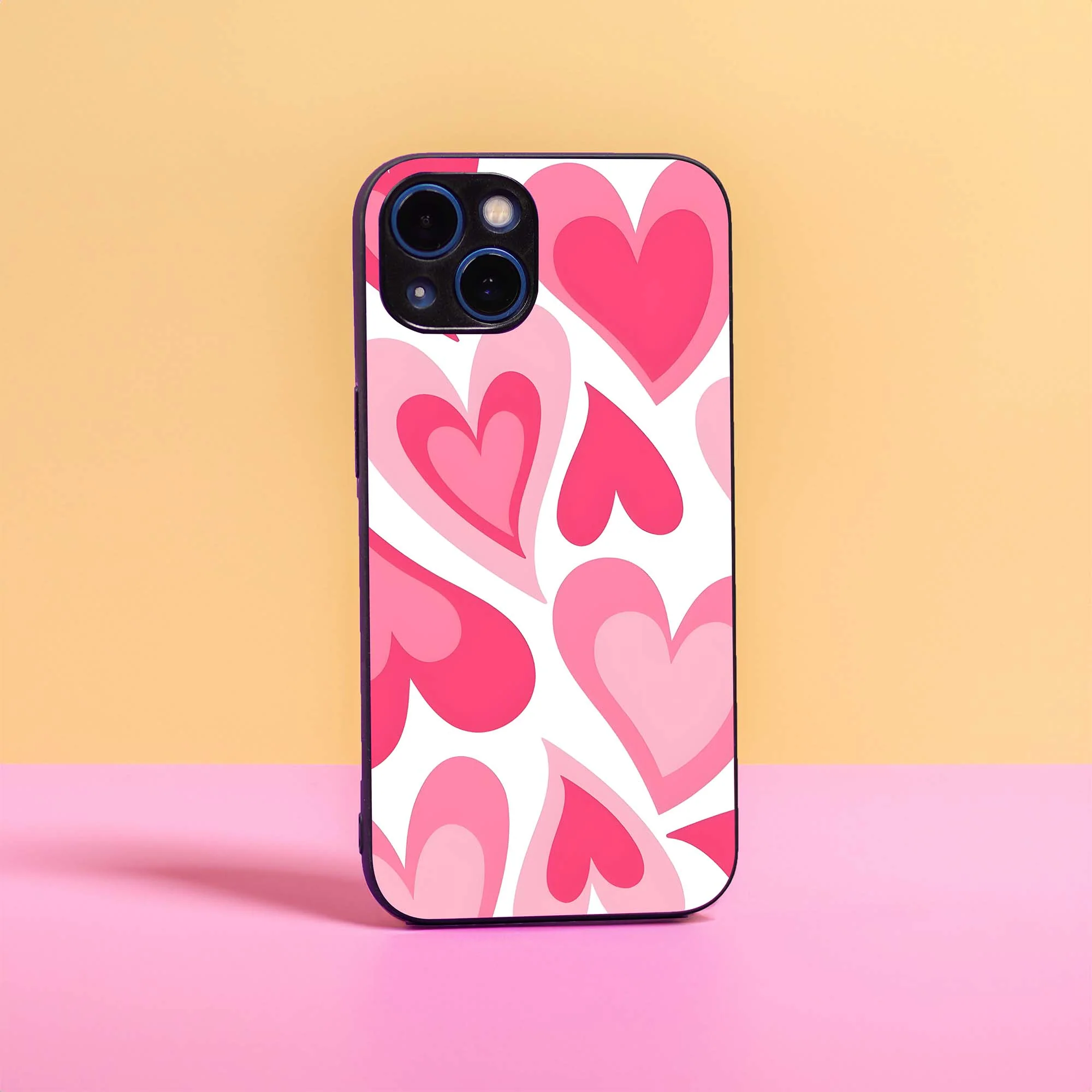 Blushing Hearts Glass Case
