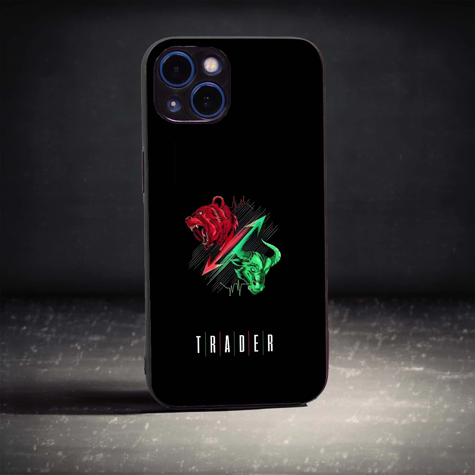 Bulls vs Bears Glass Case