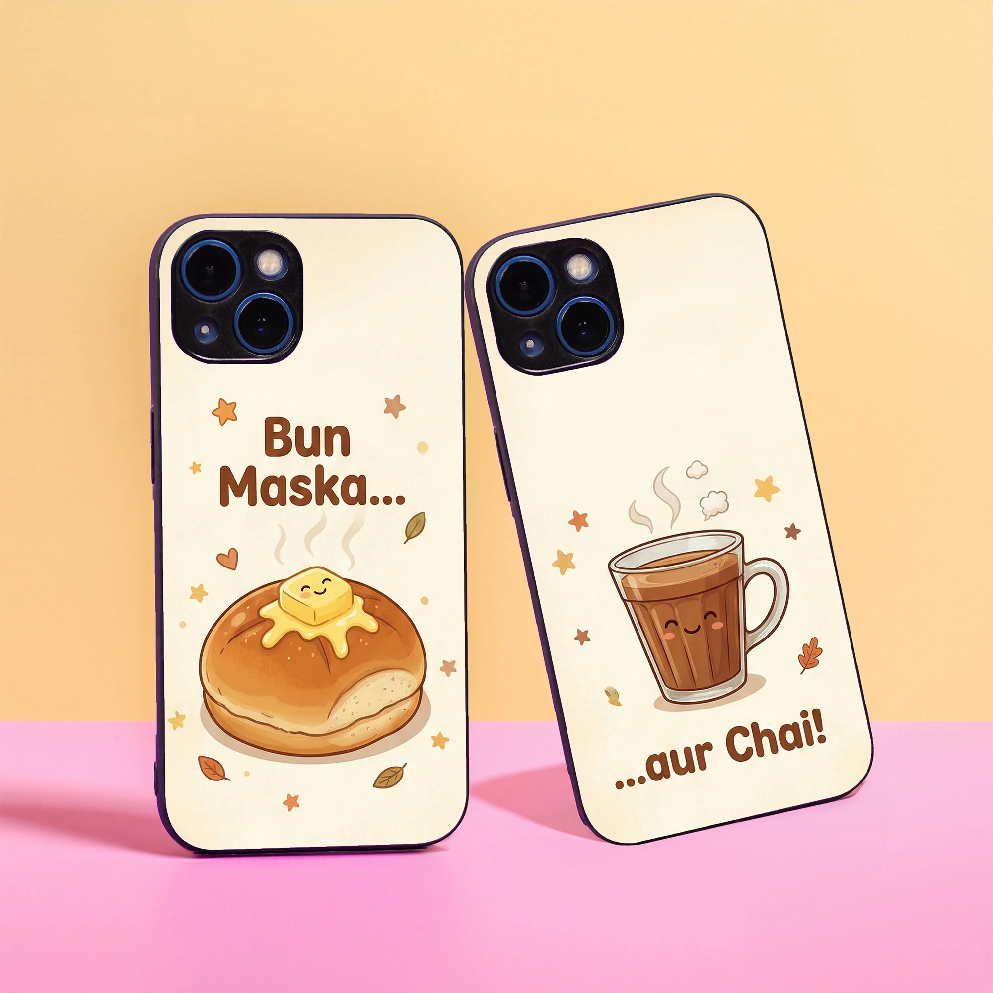 Bun and Chai Couple Glass Case