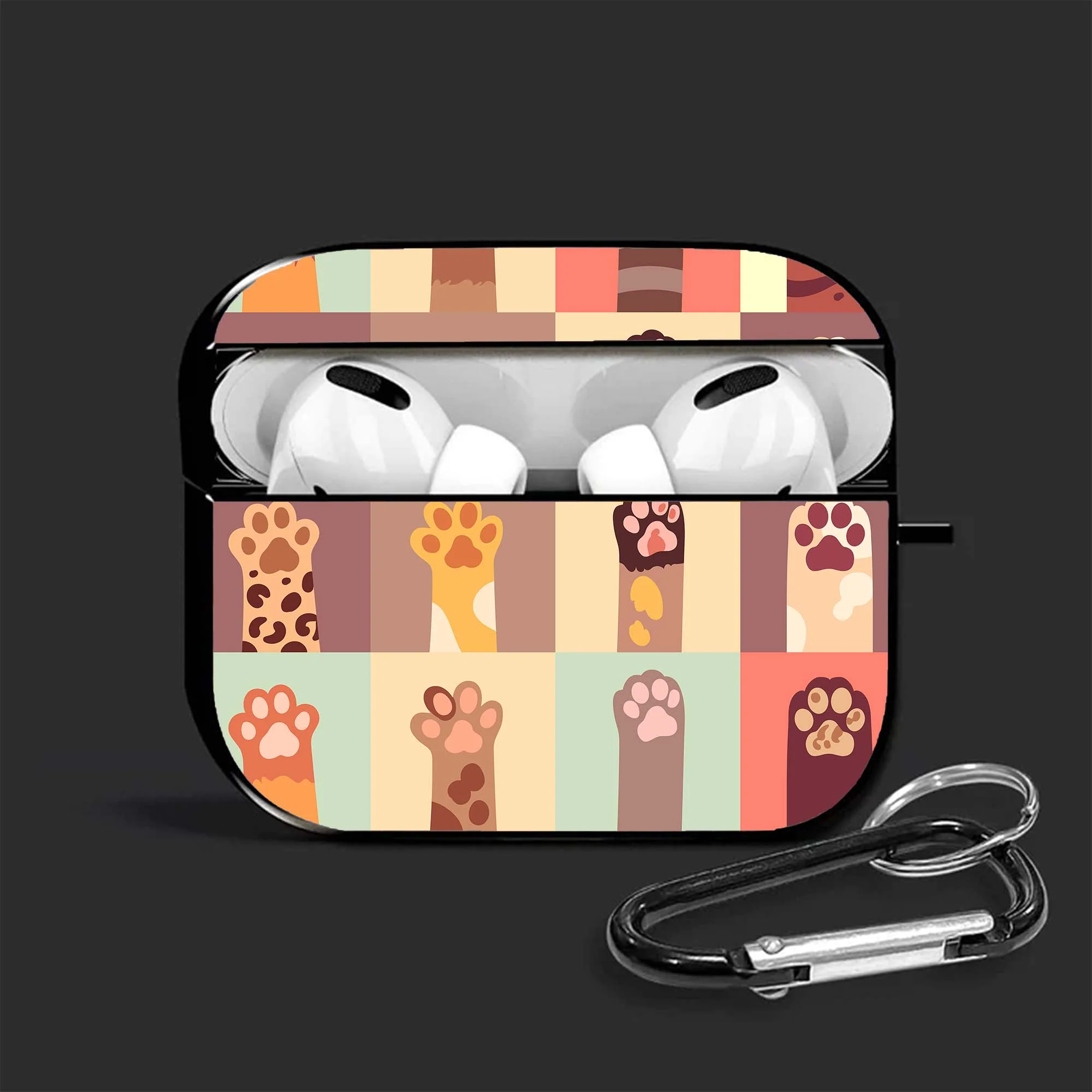 Cat Paw Pattern Airpods Glass Case