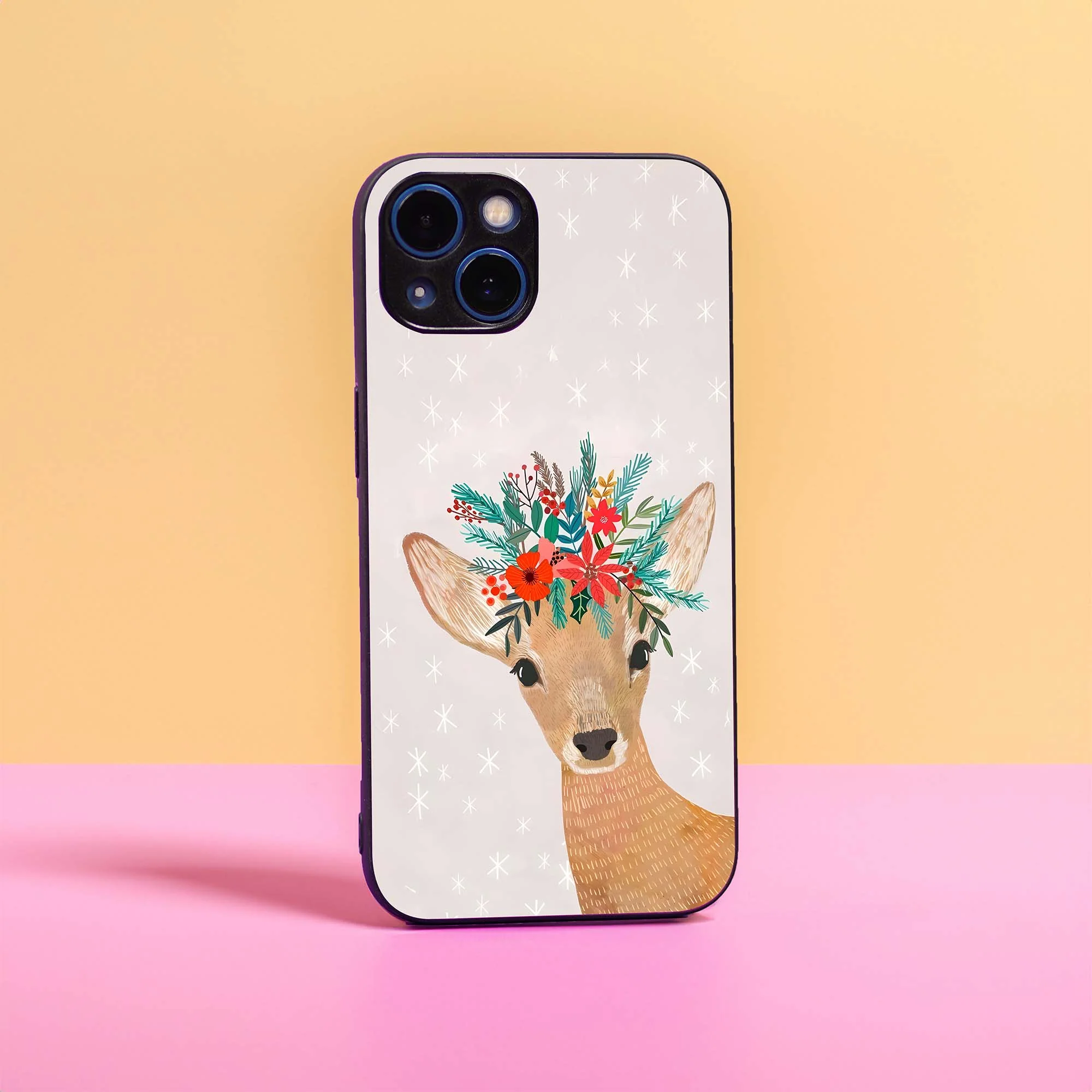 Christmas Deer Glass Case