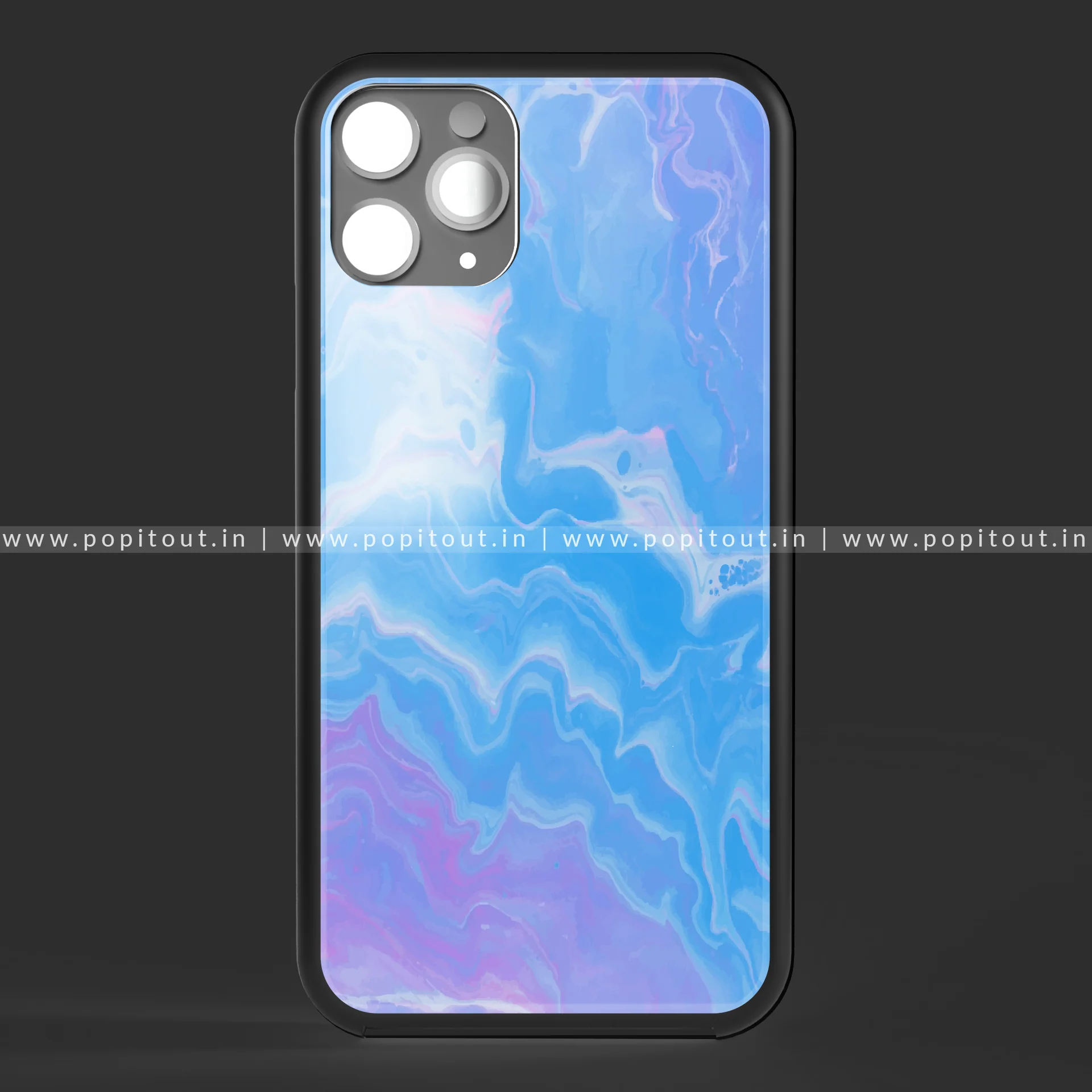 Bluish purple marble printed glass case