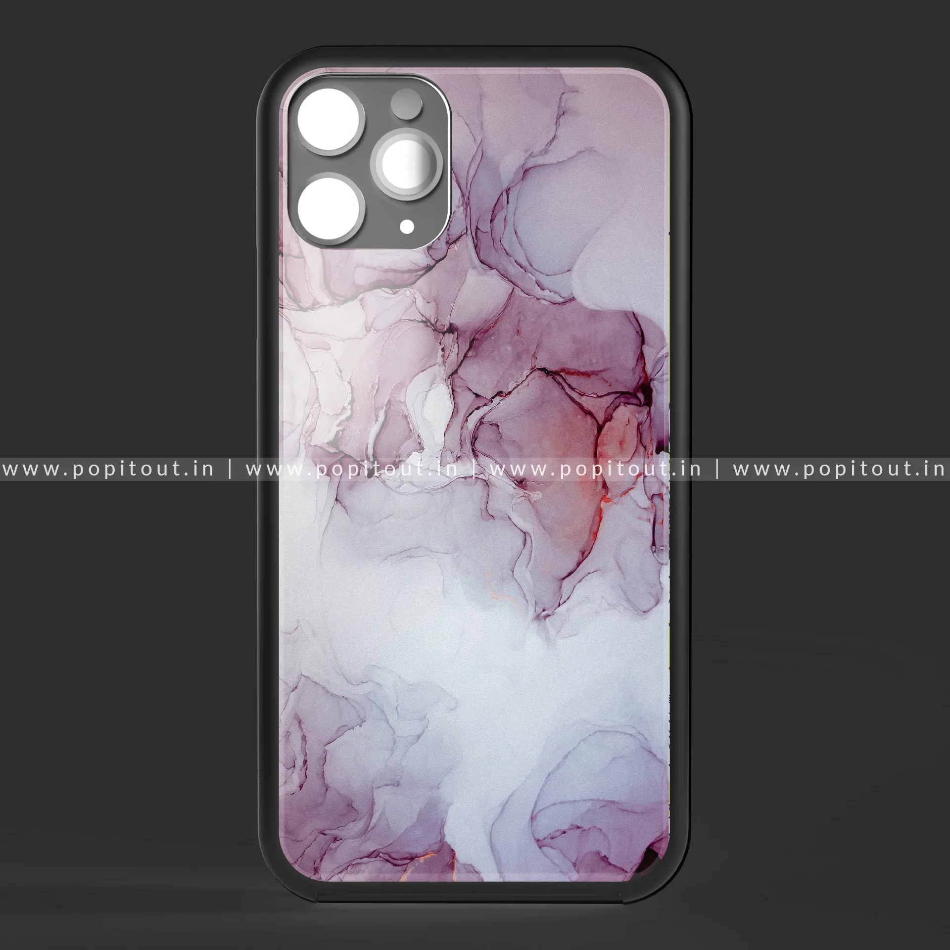 Fuschia pink marble printed glass case
