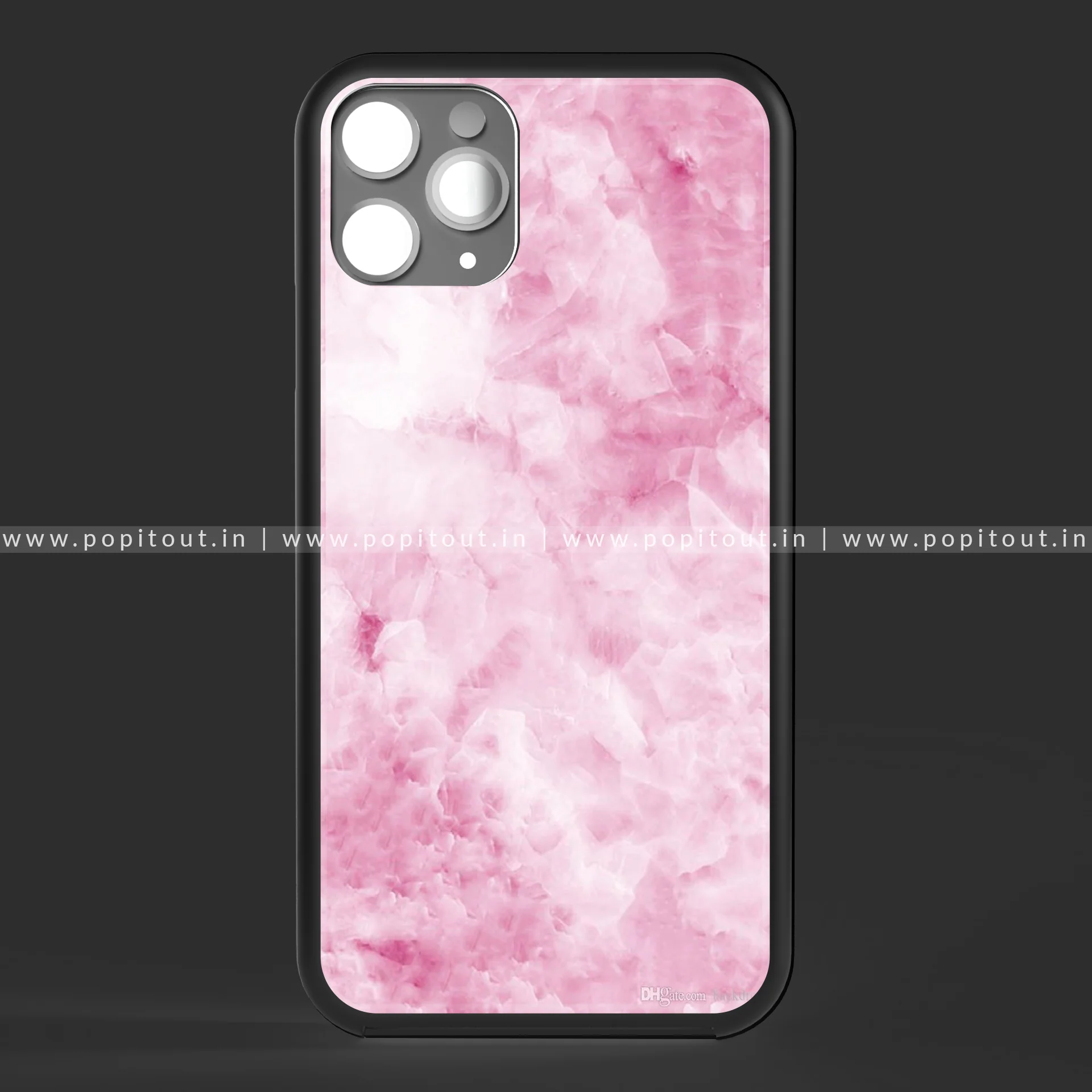 Crimson marble printed glass case