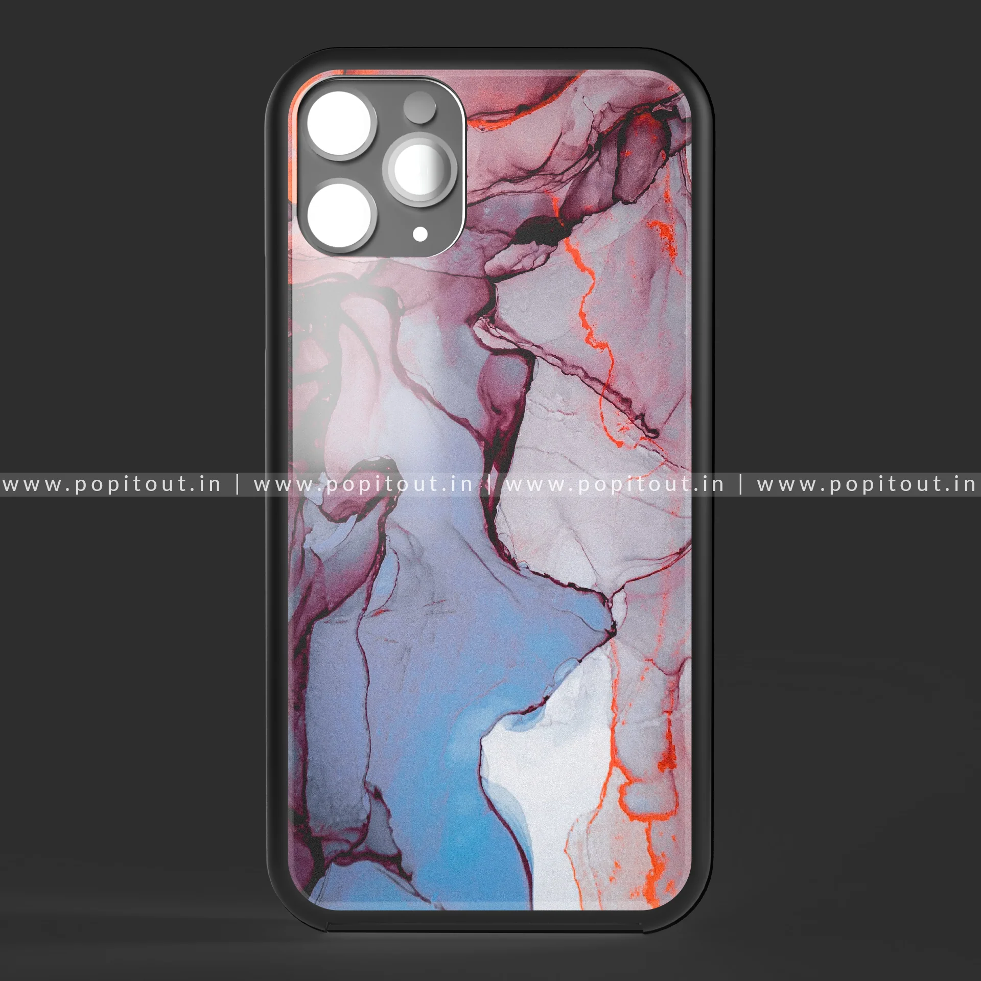 Ruby White Abstract Glass Case