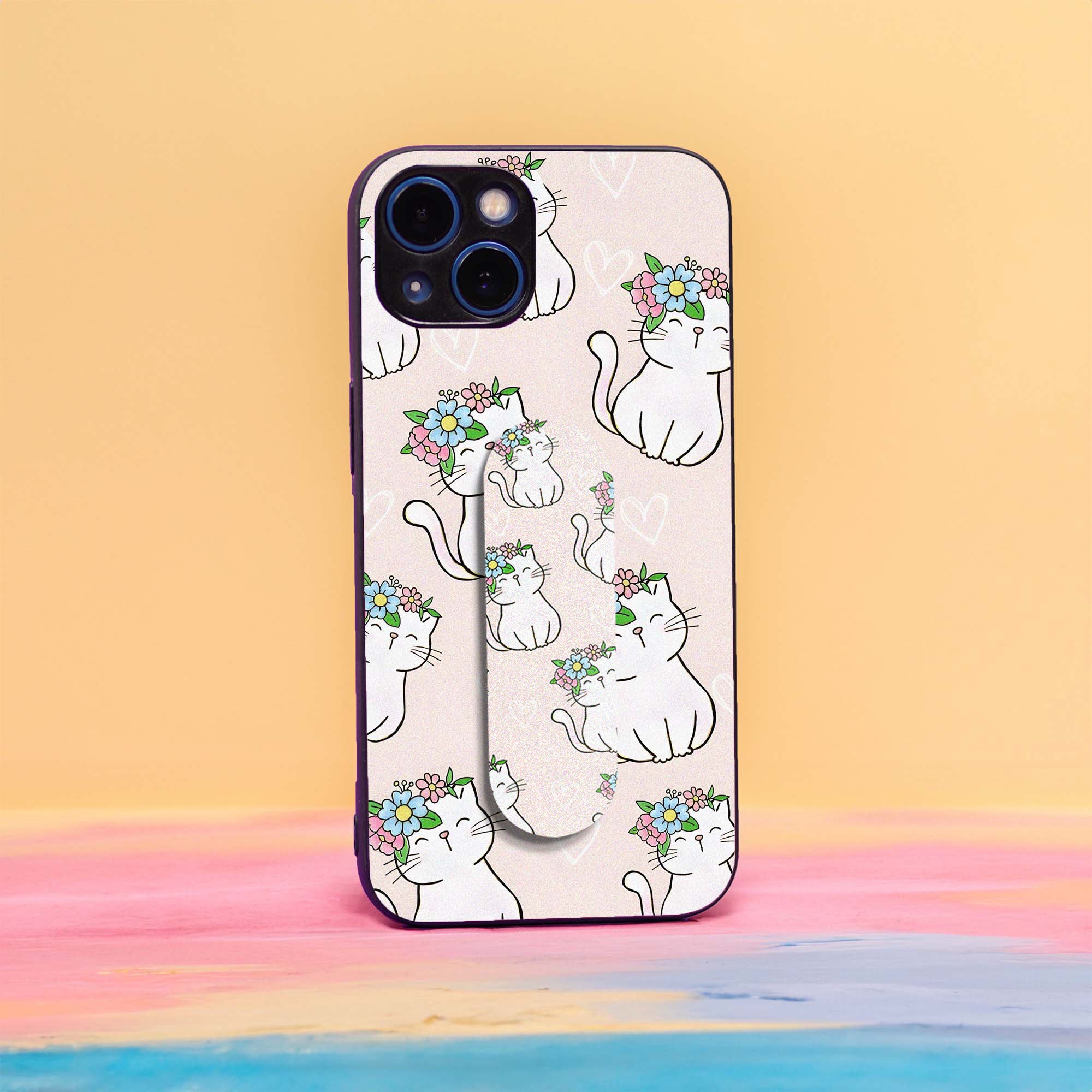 Cute Cat Pattern Gripper Combo Case