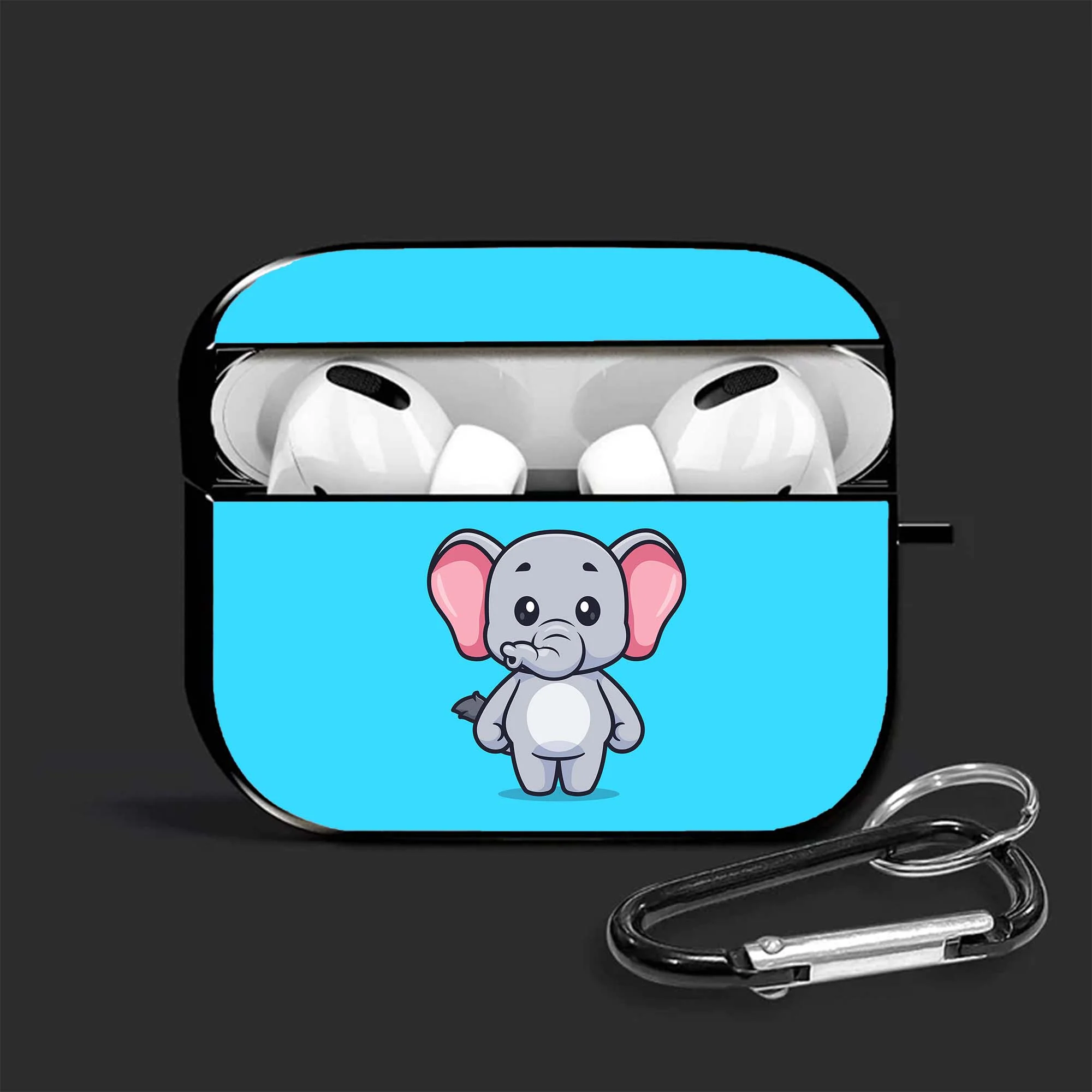 Cute Elephant Airpods Glass Case