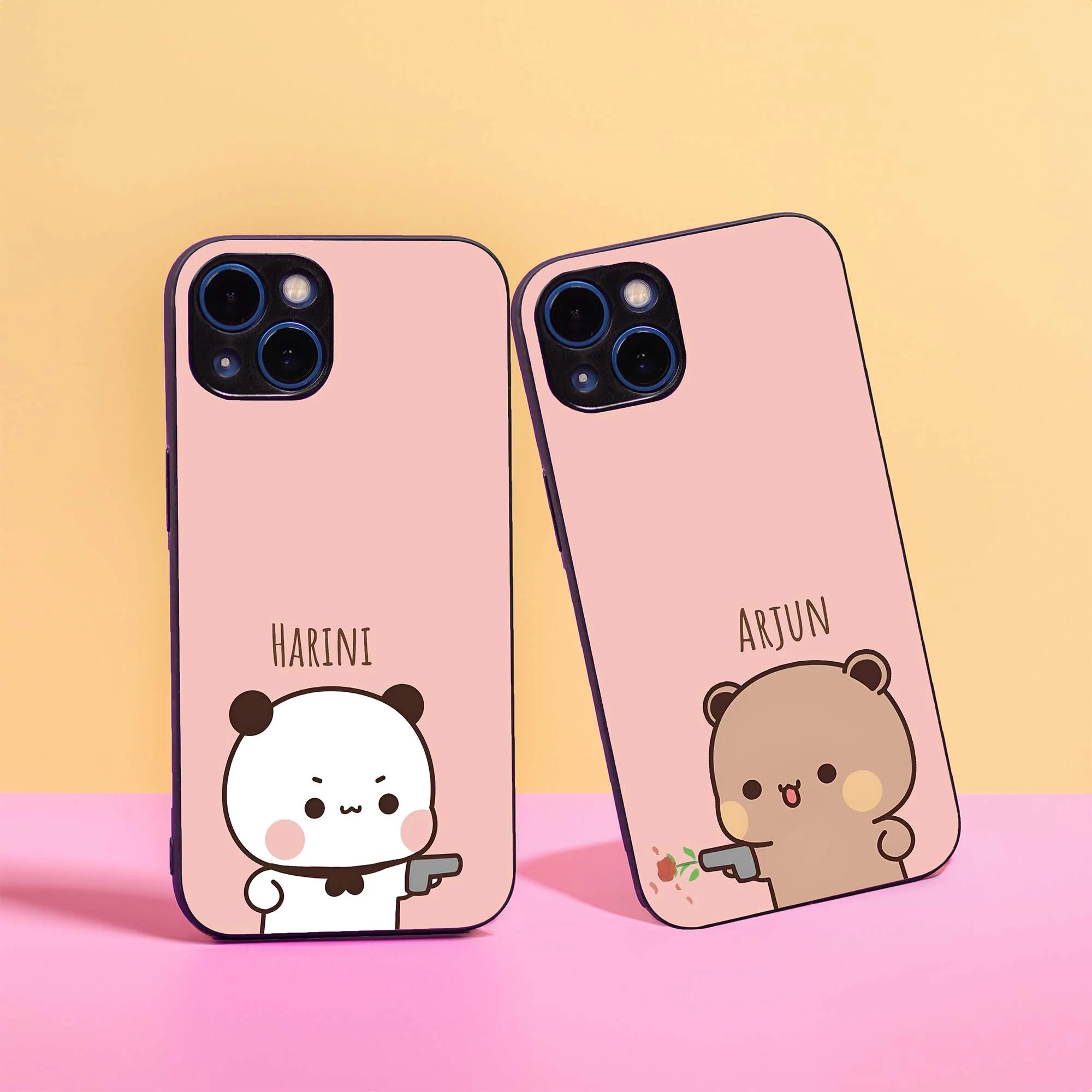 Cute Fight Couple Name Glass Case