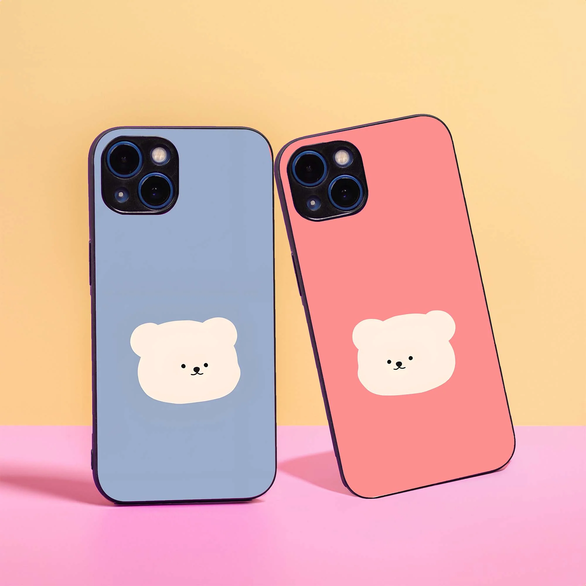 Dual Tone Panda Couple Glass Case