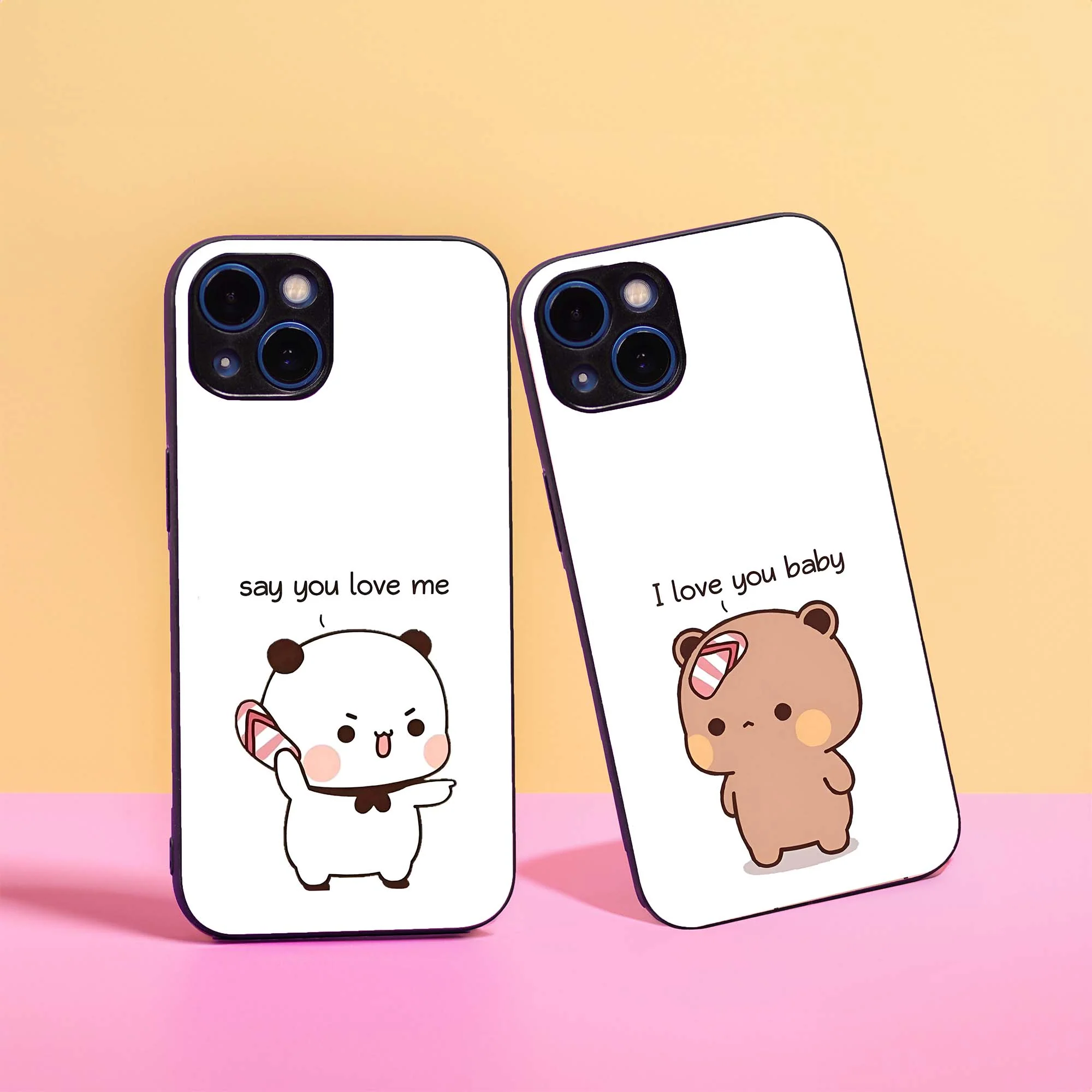 Dudu Bubu Love Couple Glass Case