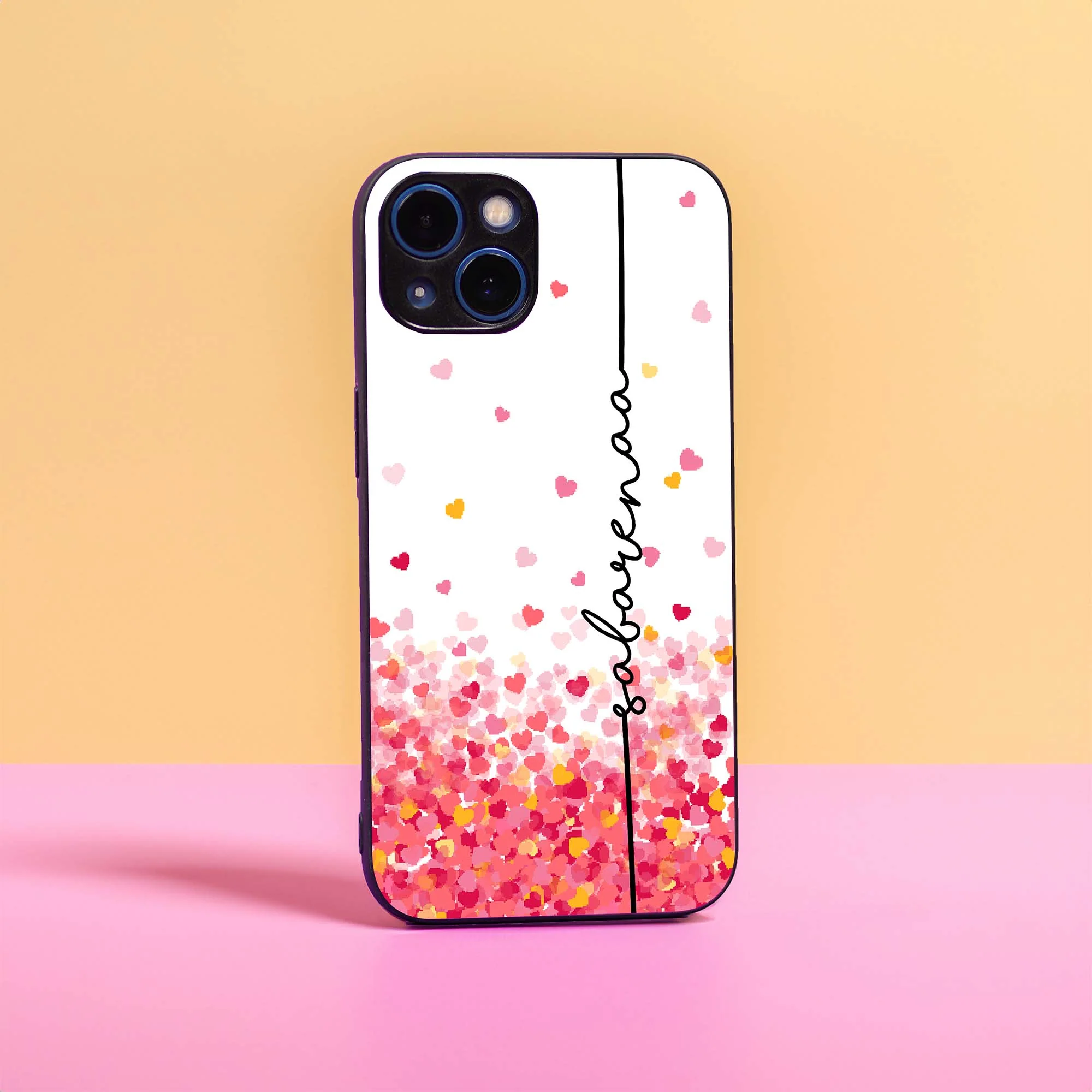 Falling Heart Name Glass Case