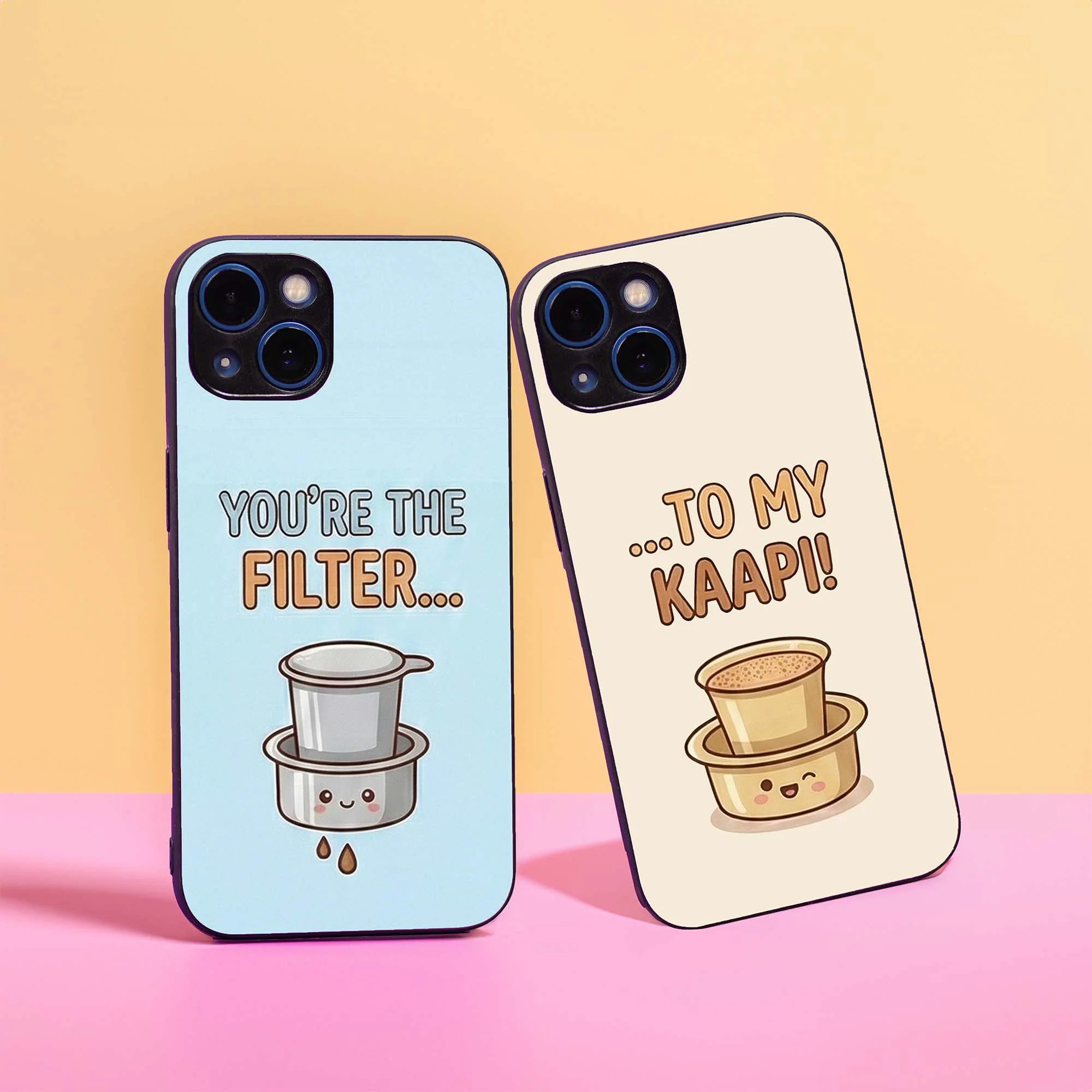Filter Kaapi Couple Glass Case
