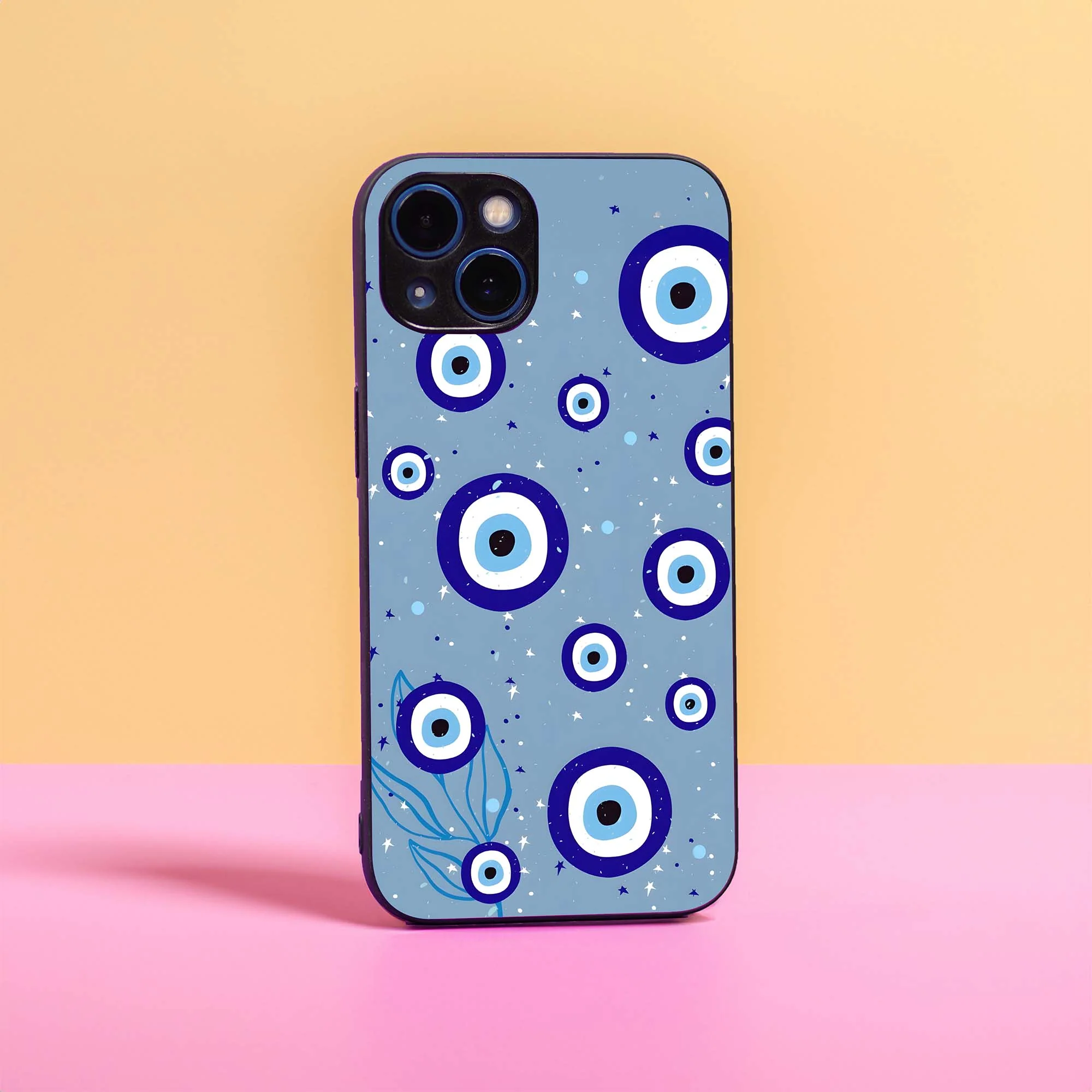Floral Evil Eye Glass Case