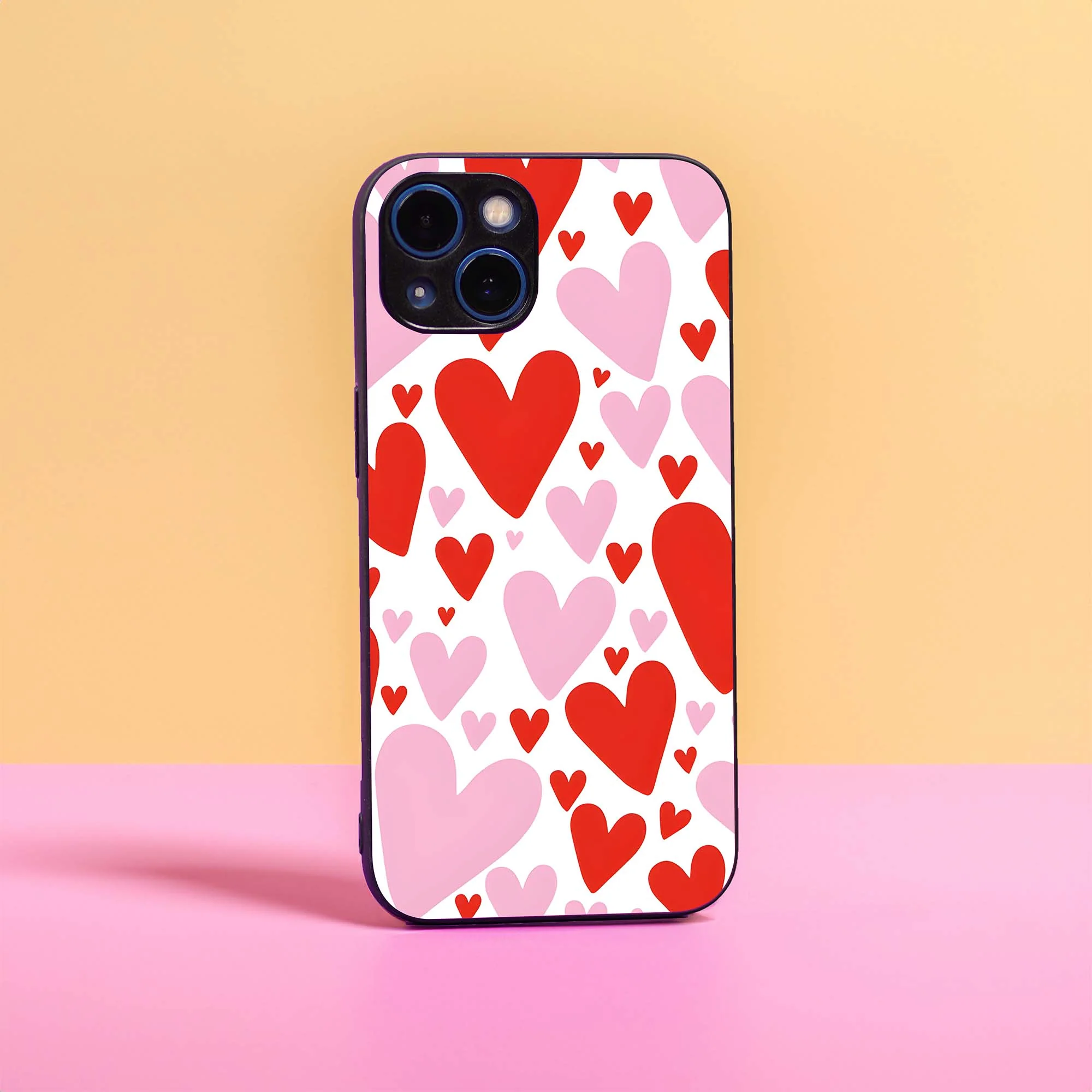 Fluttering Hearts Glass Case
