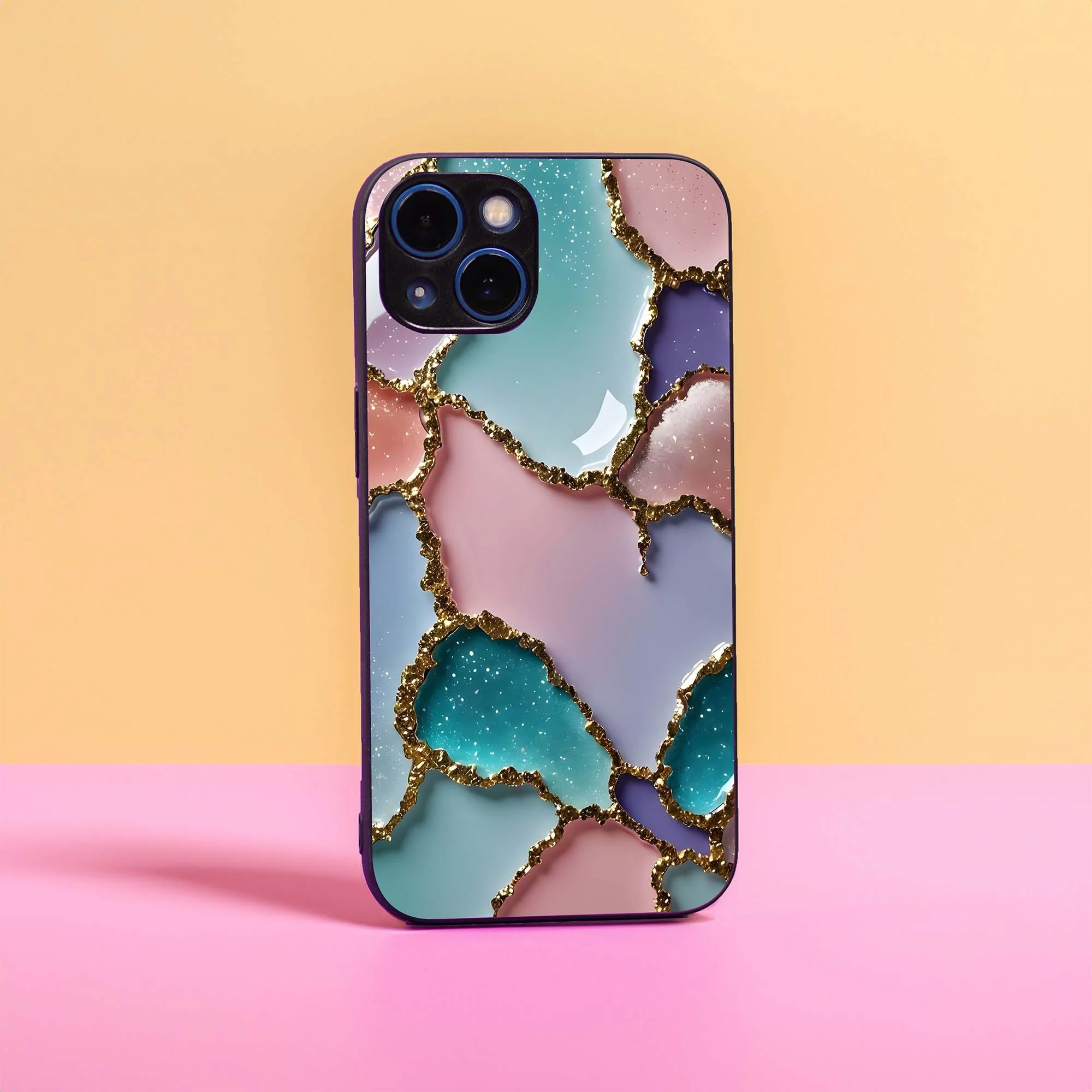 Gold Joint Marble Glass Case
