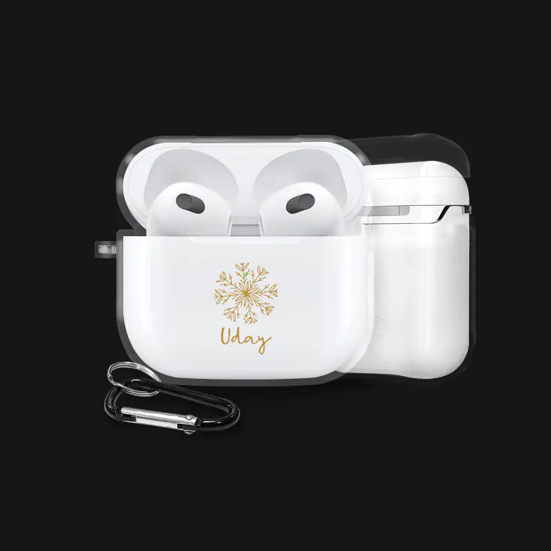 Golden Flake Name Airpods Case