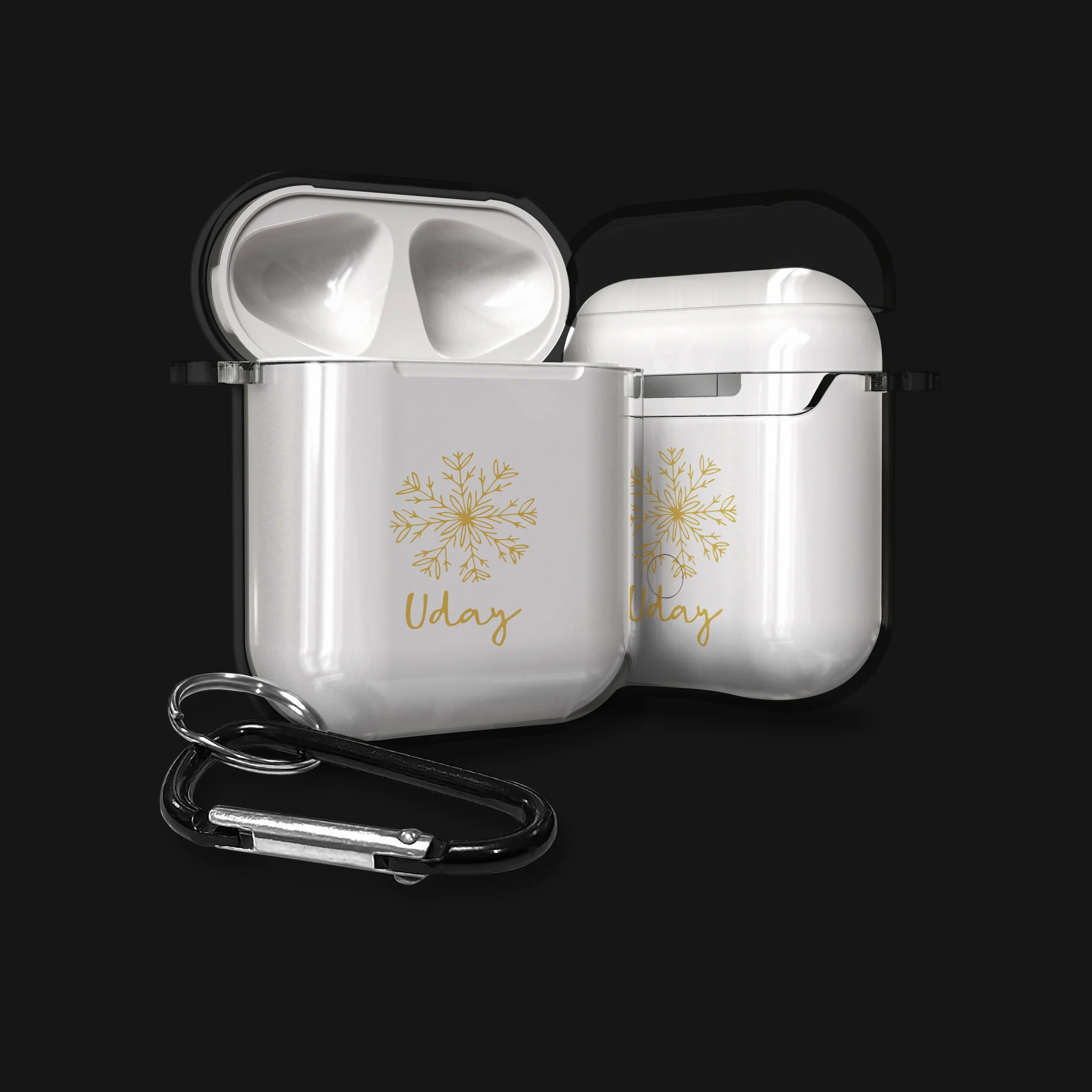 Golden Flake Name Airpods Case - Image 2