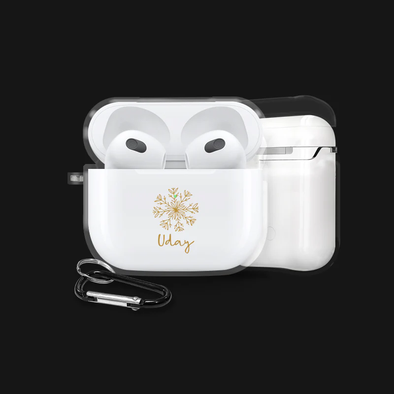 Golden Flake Name Airpods Case - Image 4