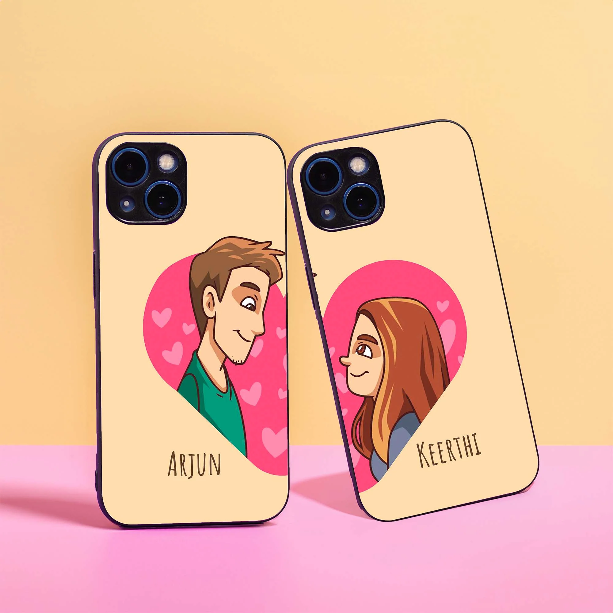 Heart Couple Glass Case
