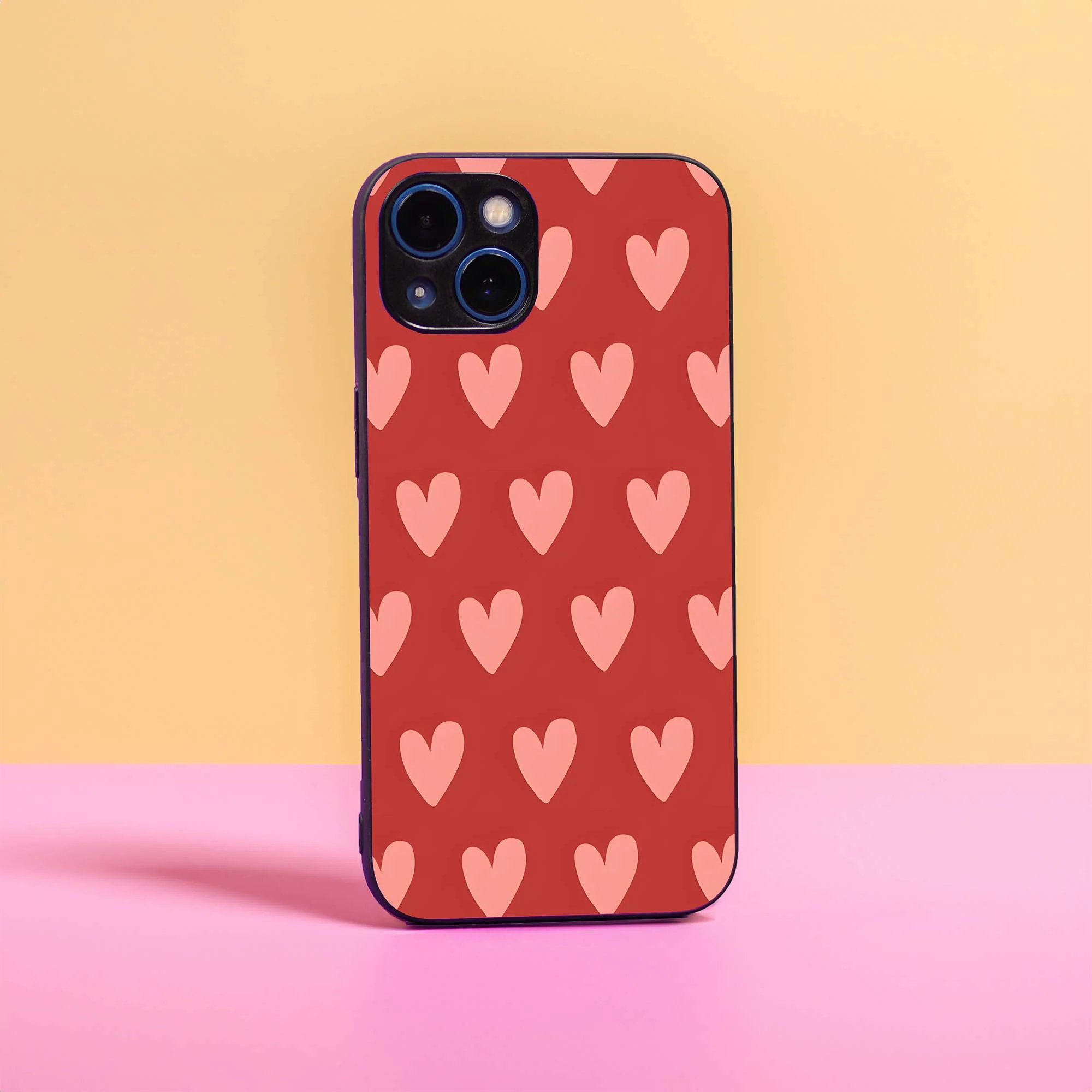 Hearts Pattern! Glass Case