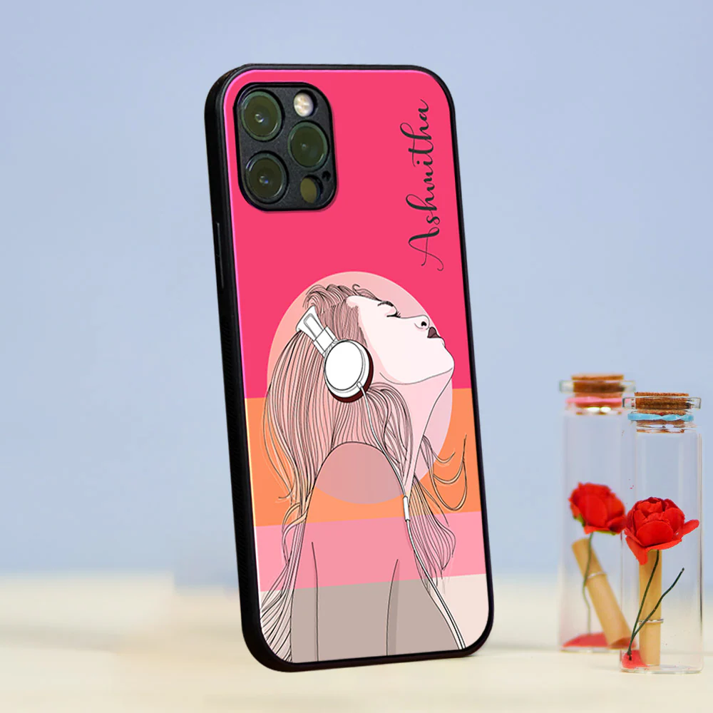 High On Music Girl Name Glass Case