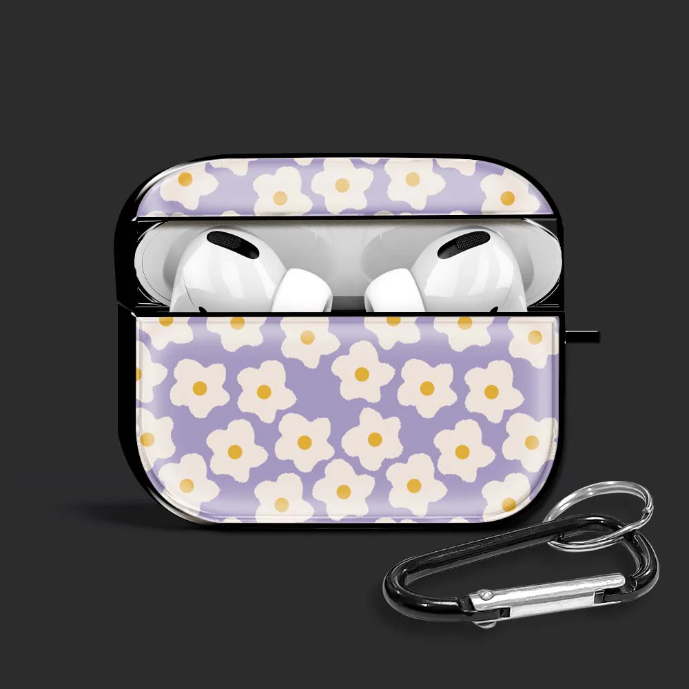 Lilac Floral Airpods Glass Case
