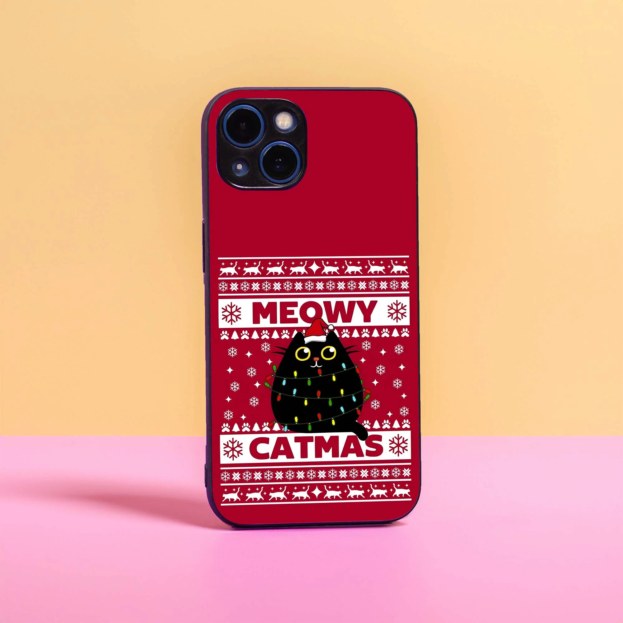 Meowy Cat - Red Glass Case