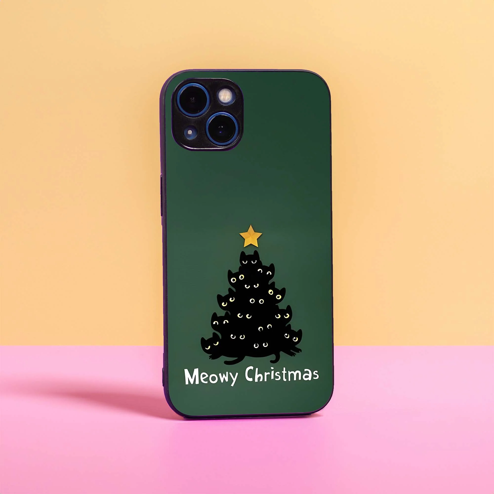 Meowy Christmas Glass Case