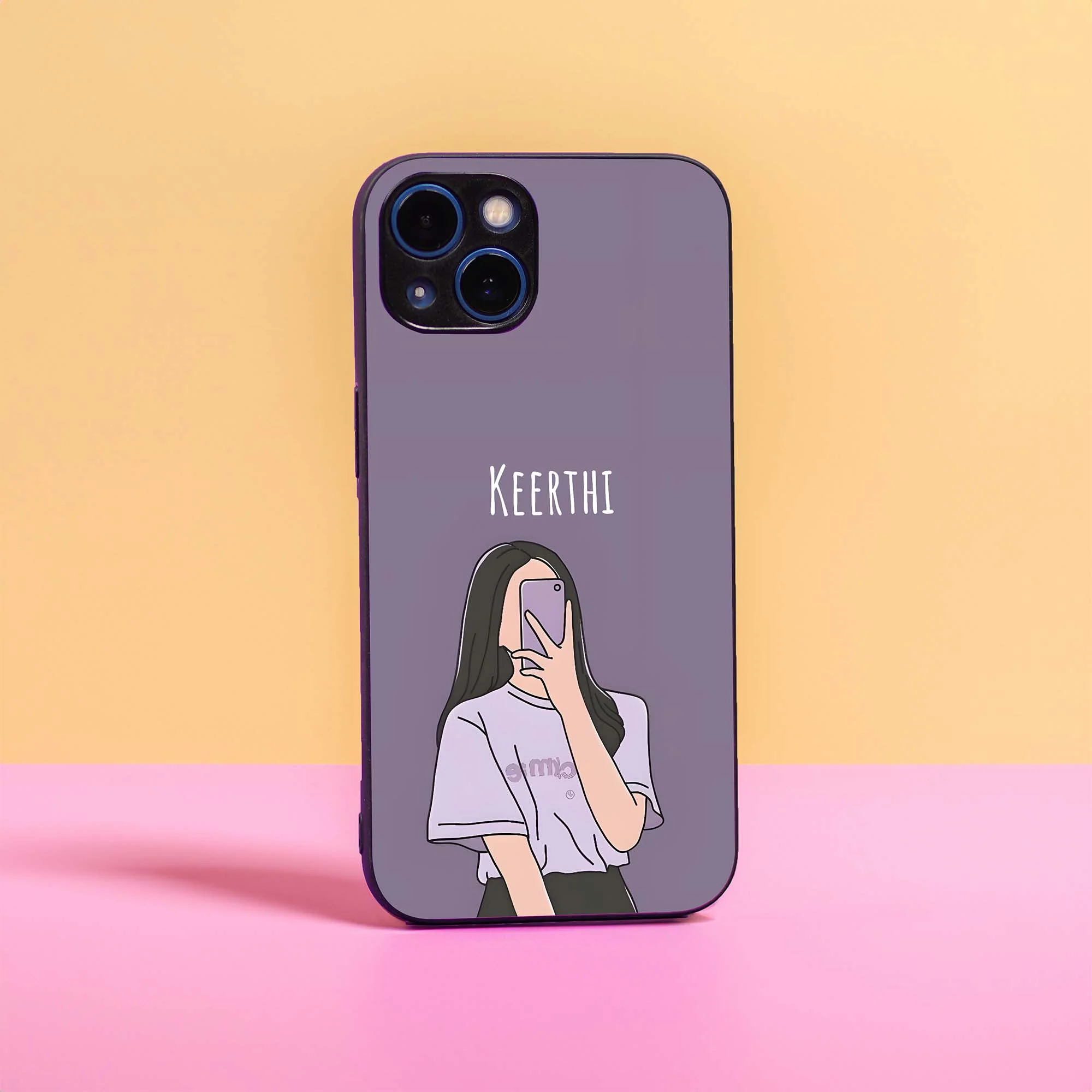 Mirror Selfie Name Glass Case