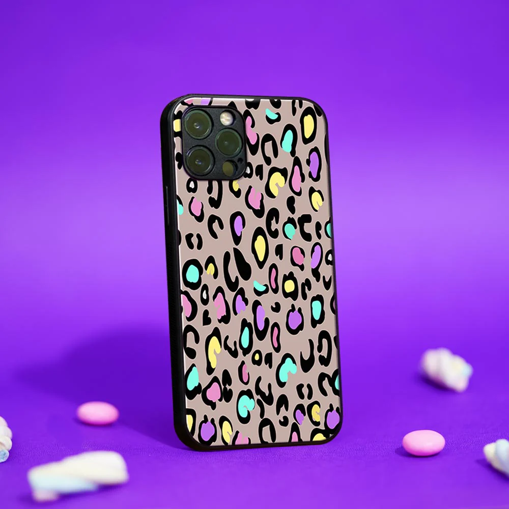 Multi Color Animal Print Glass case