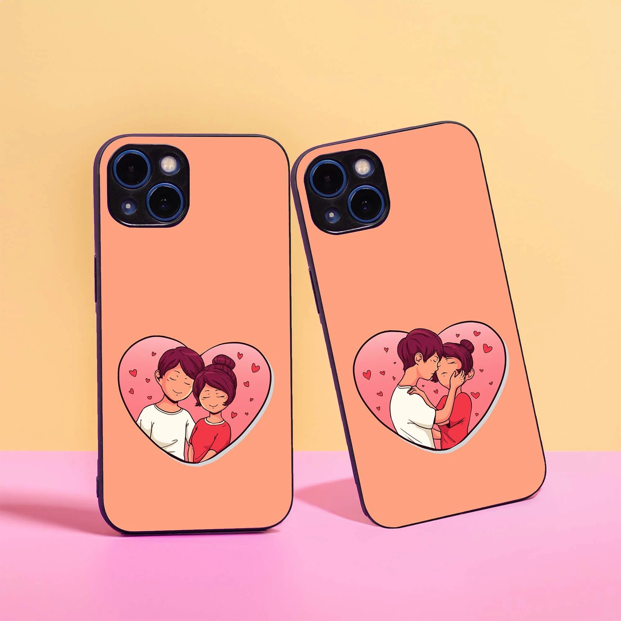 My Heart Couple Glass Case