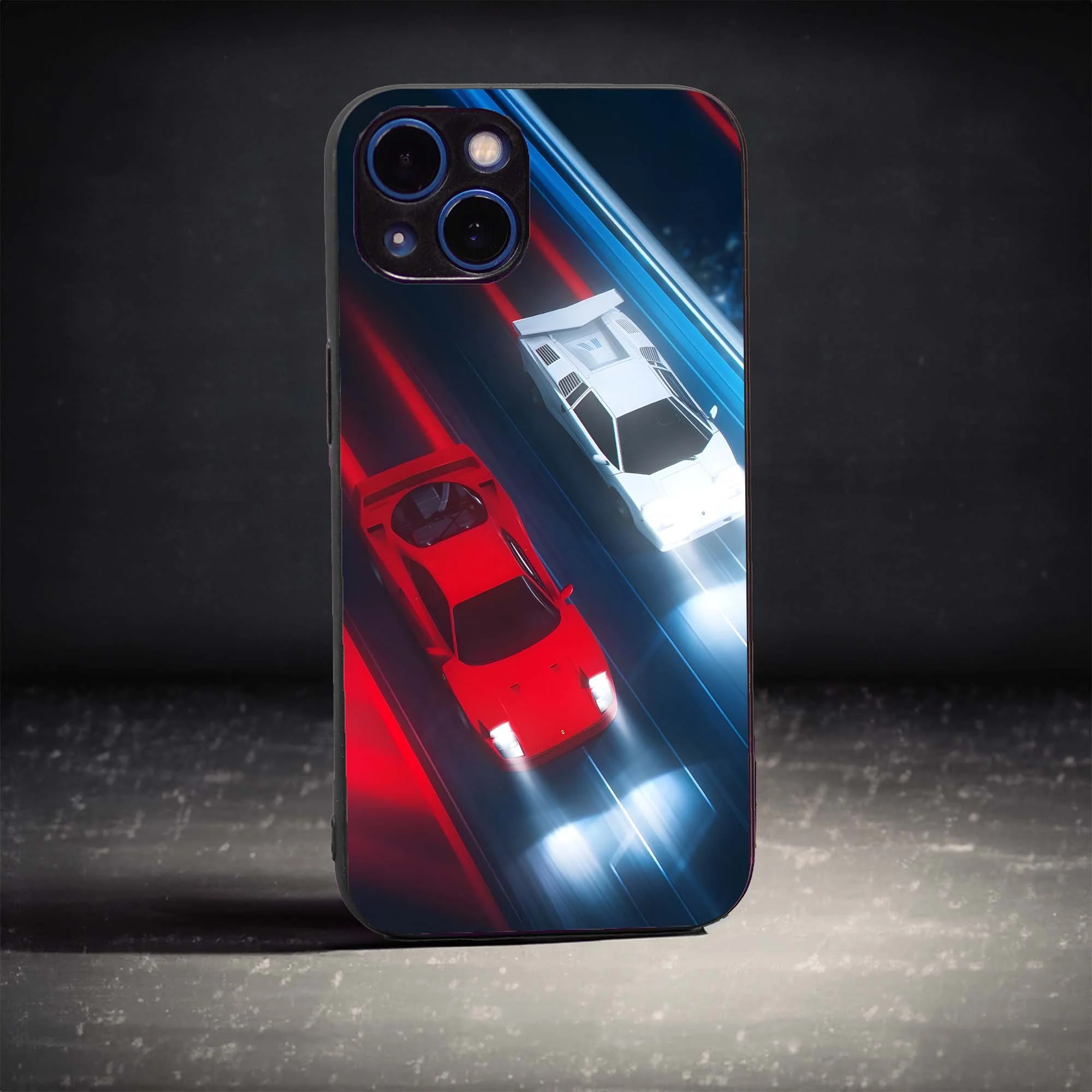 Neon Funk Cars Glass Case