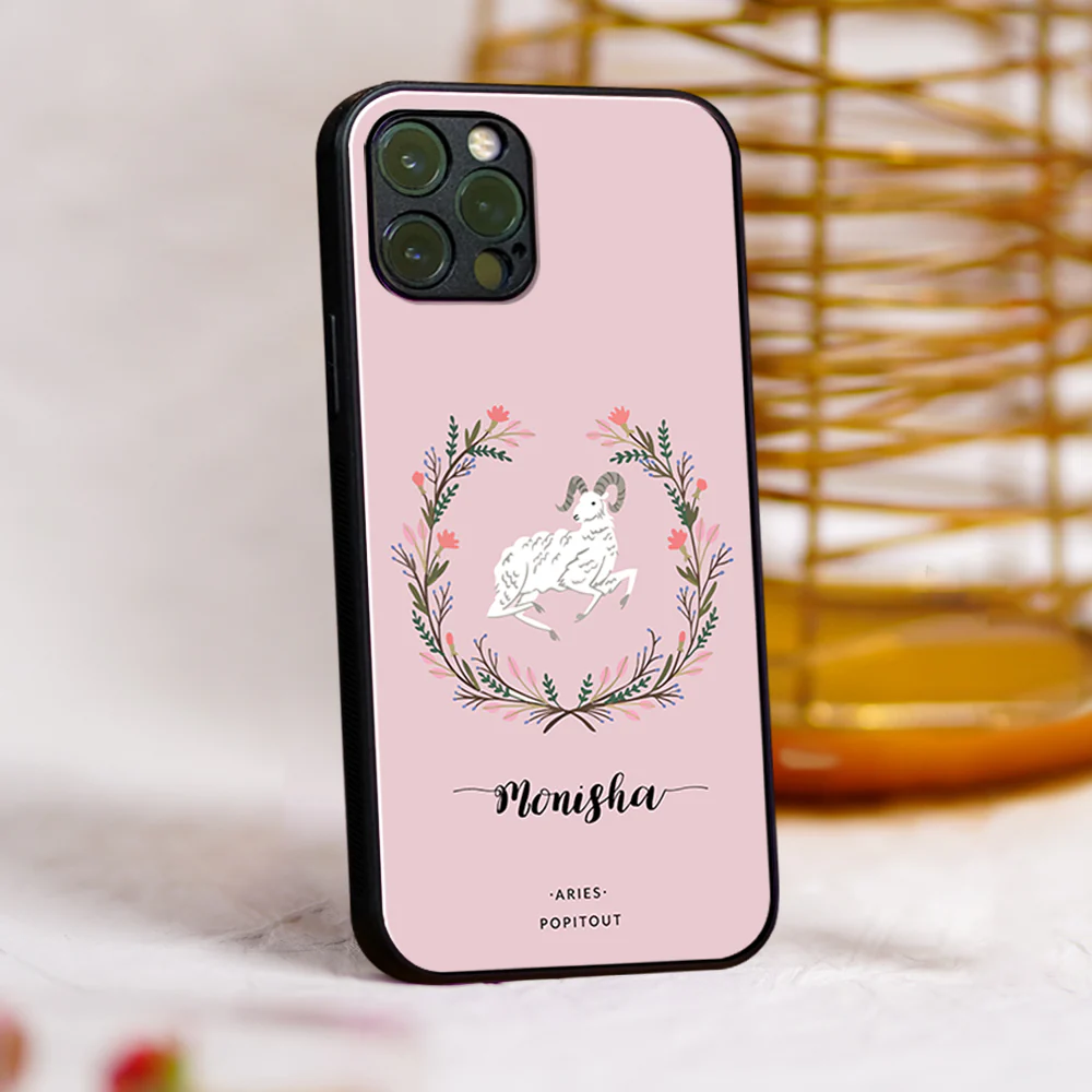 Pastel Zodiac Name Glass Case - Image 3