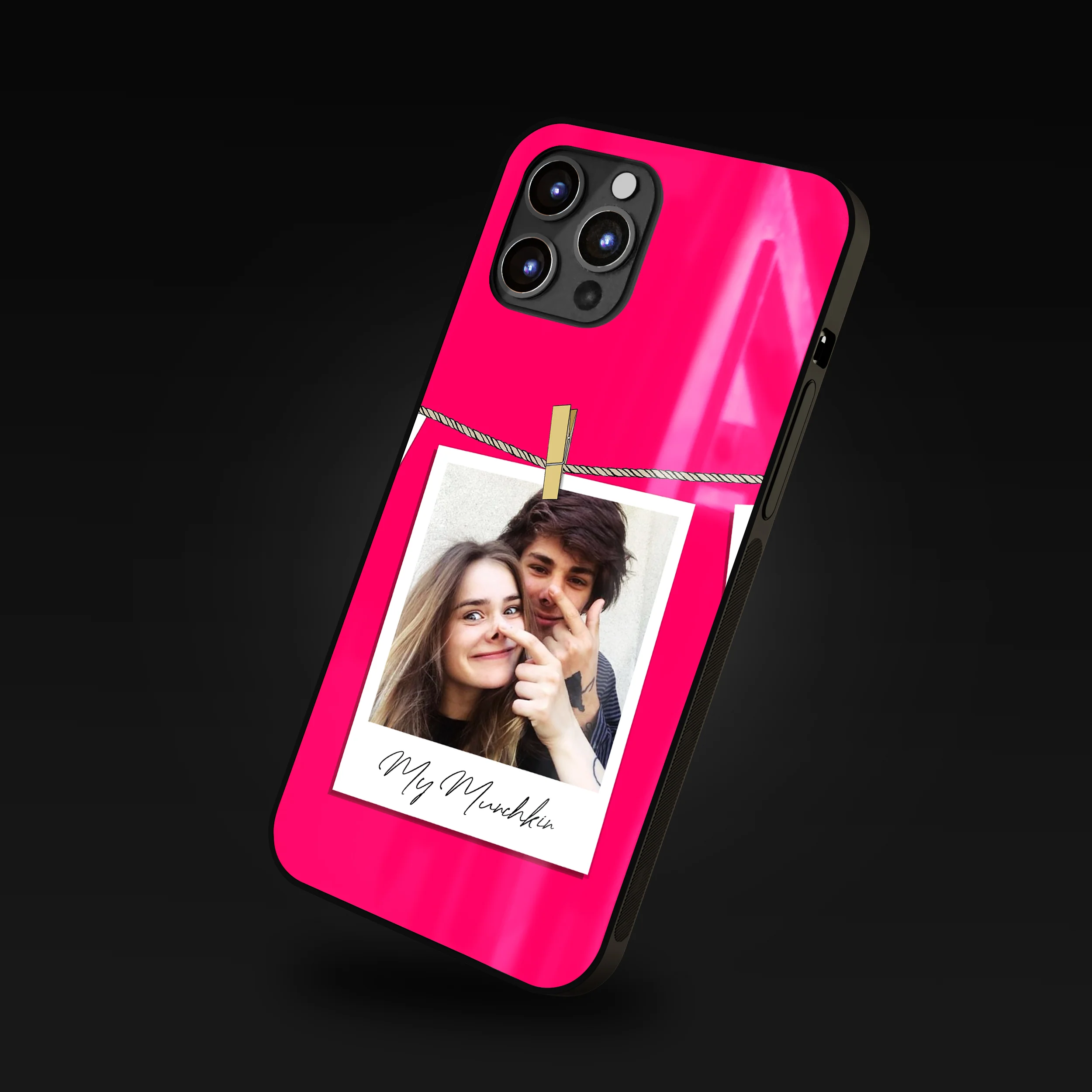 Instant Memory Photo Clip Frame Customized Phone Glass Case - Image 2