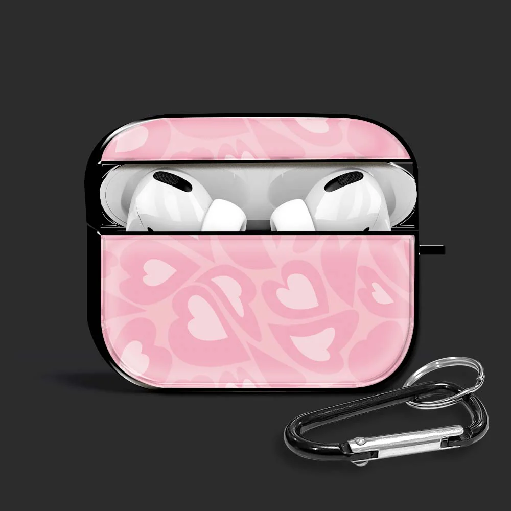 Pink Floral Airpods Glass Case