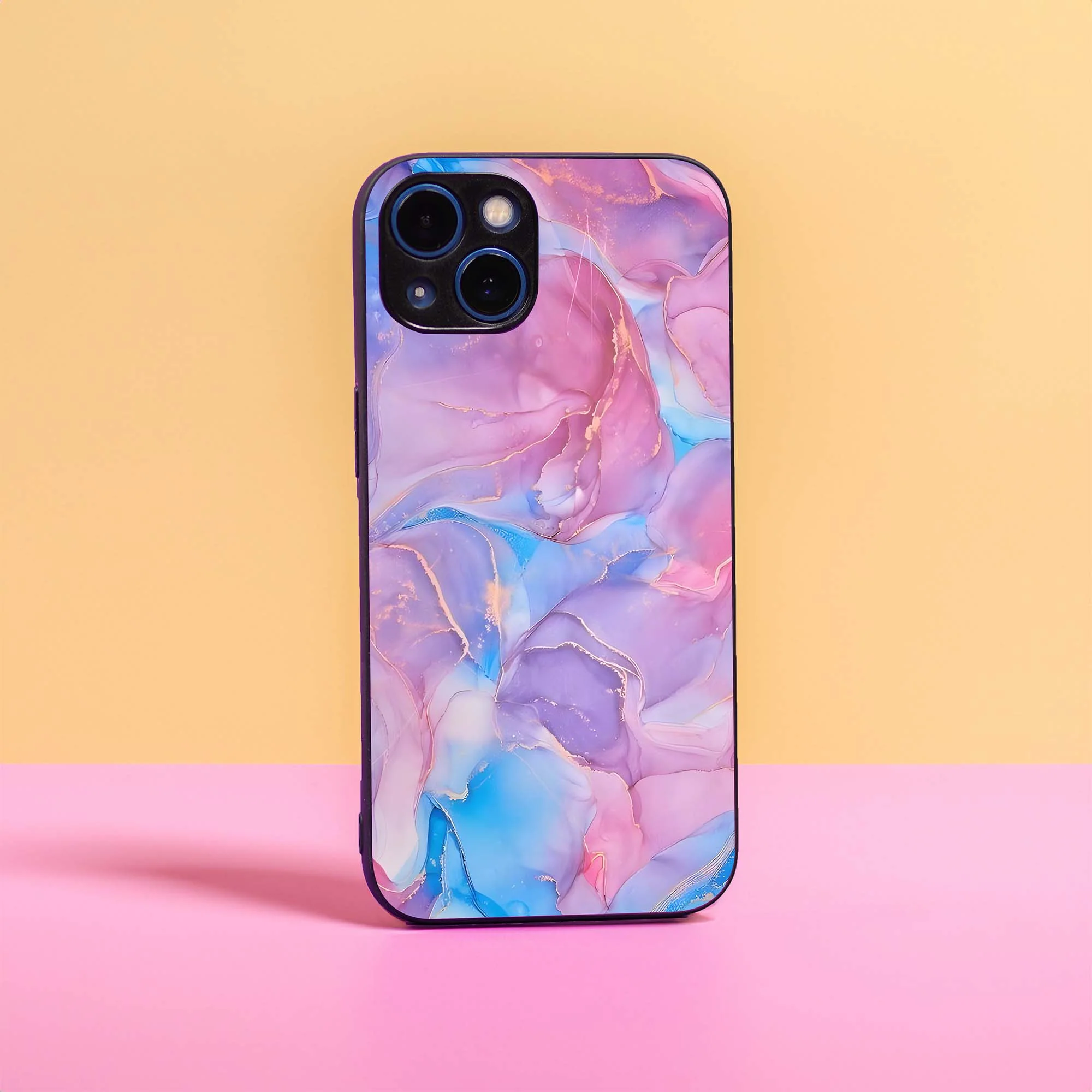 Pink Pastel Marble Glass Case