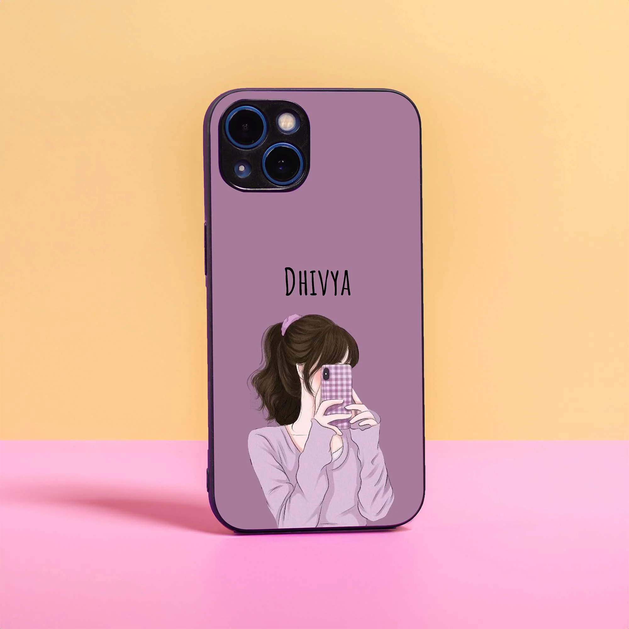 Purple Aesthetic Name Glass Case