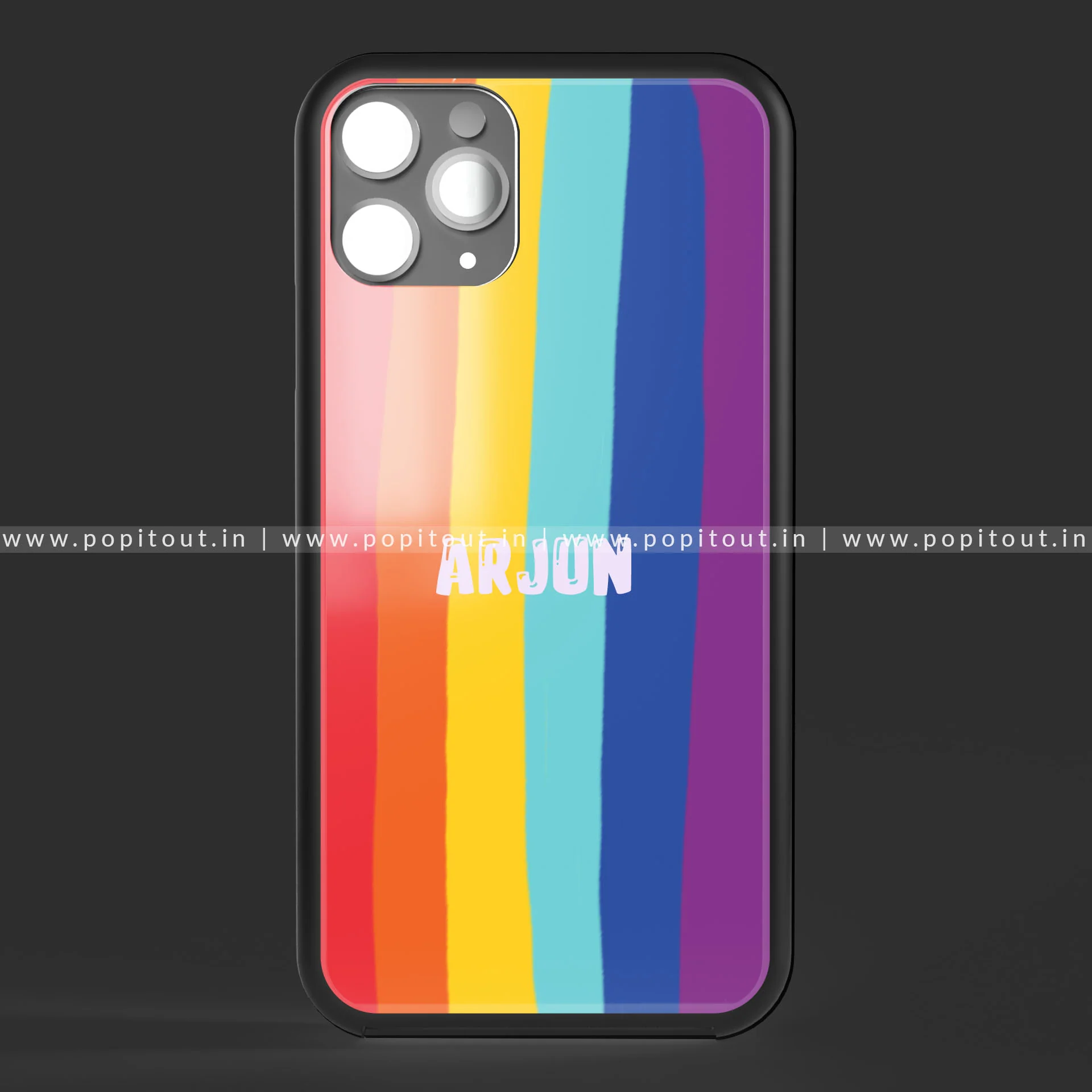 Customized Rainbow Name Glass Cases