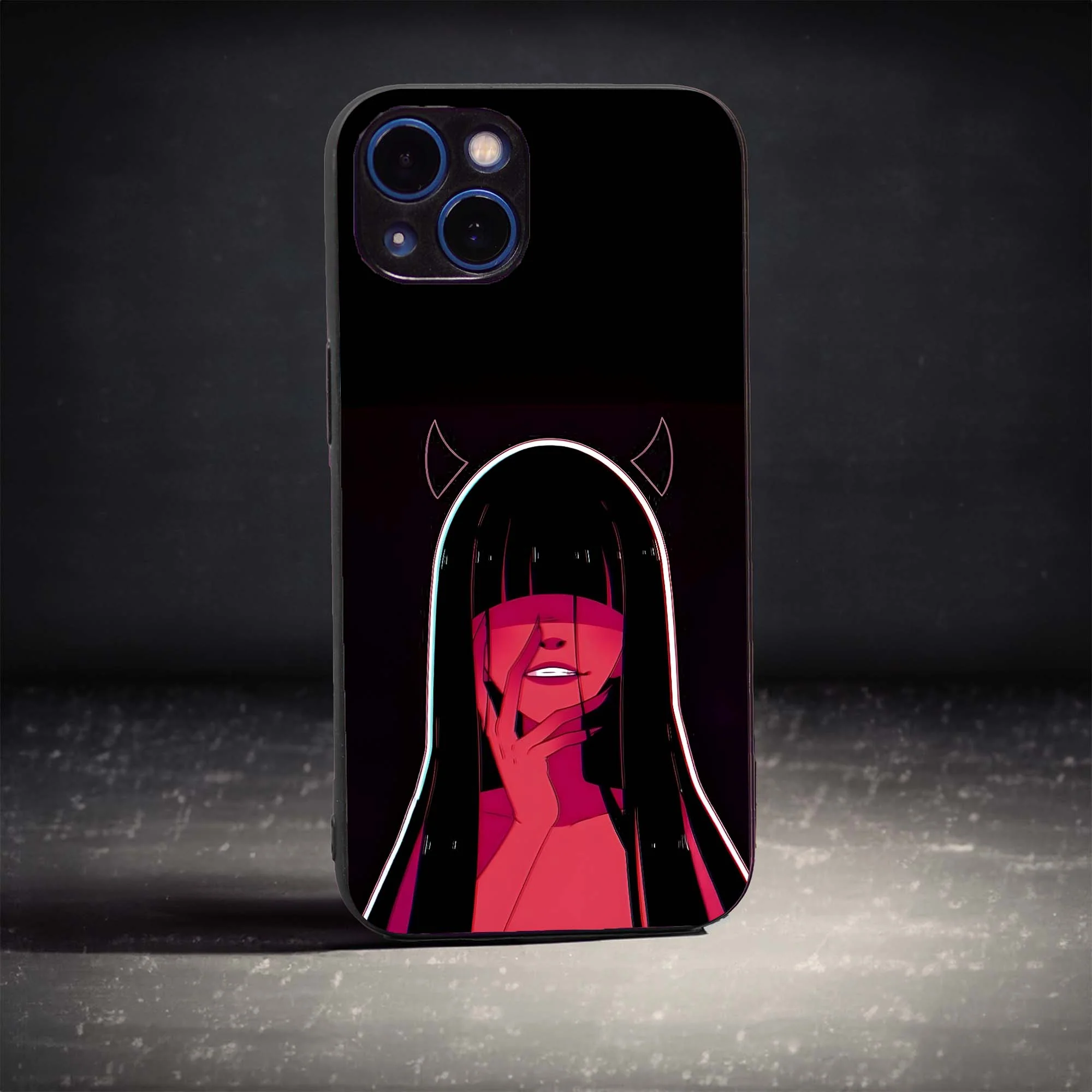 Red Rage Girl Glass Case