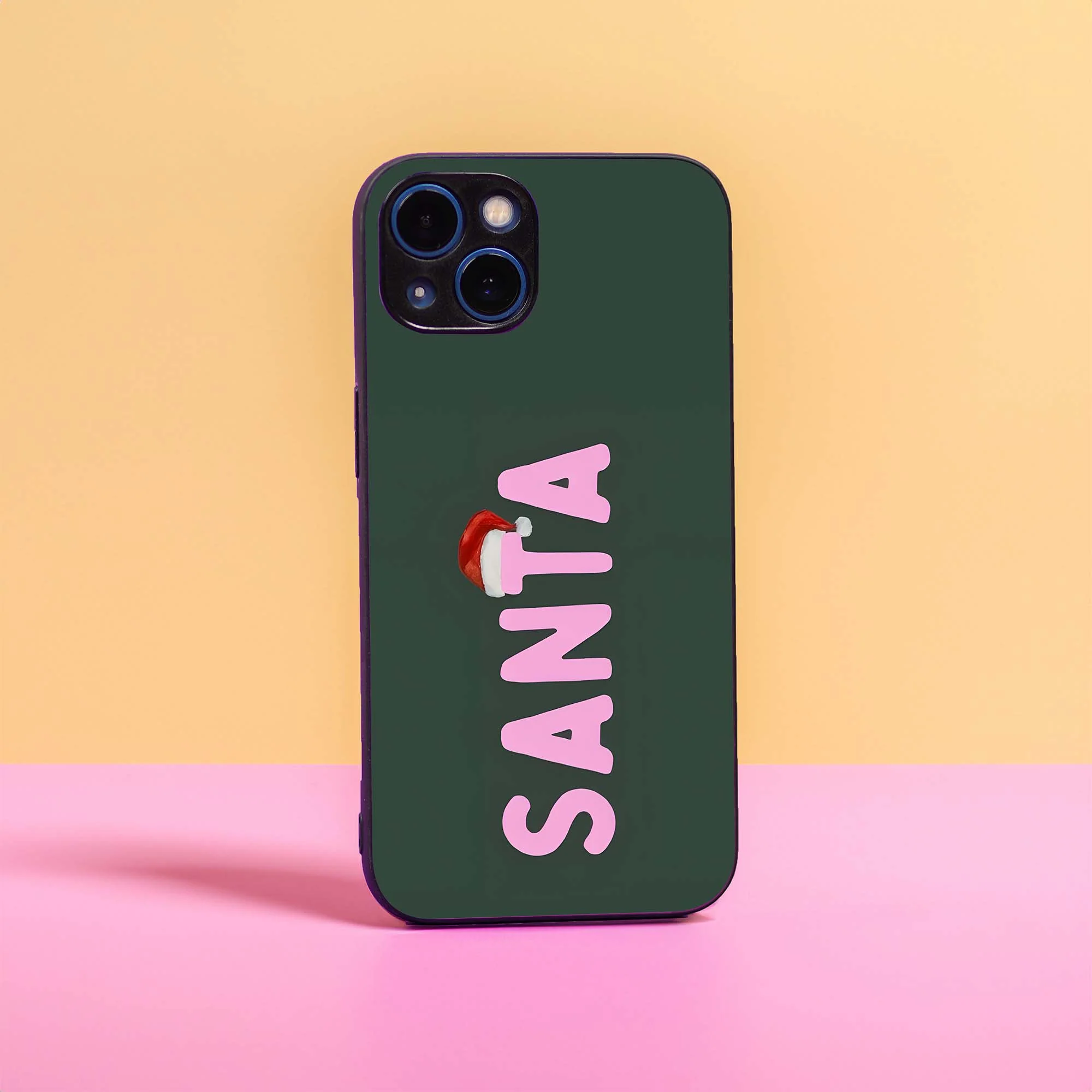 Santa's Back Glass Case