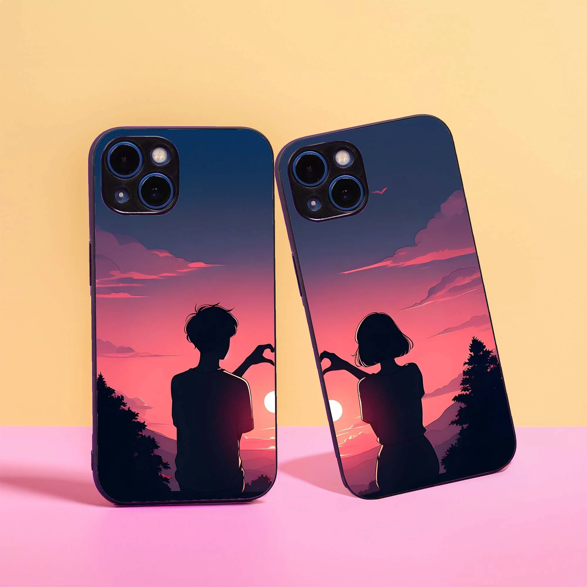 Silhoute Couple Glass Case