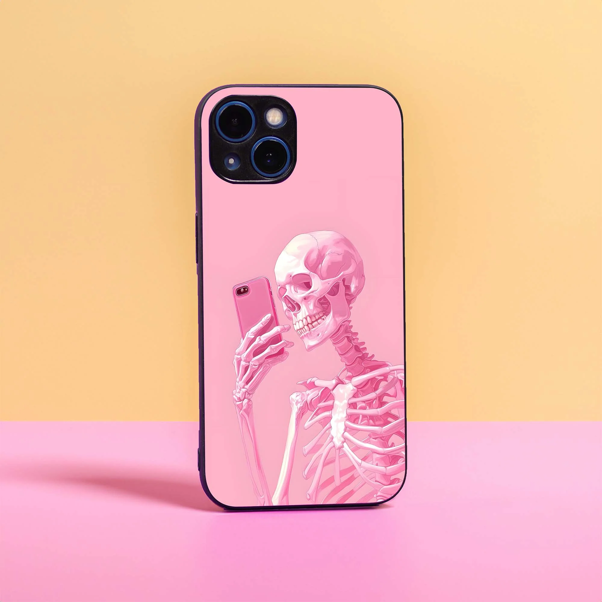 Skeleton Mirror Selfie Sleek Hybrid Case