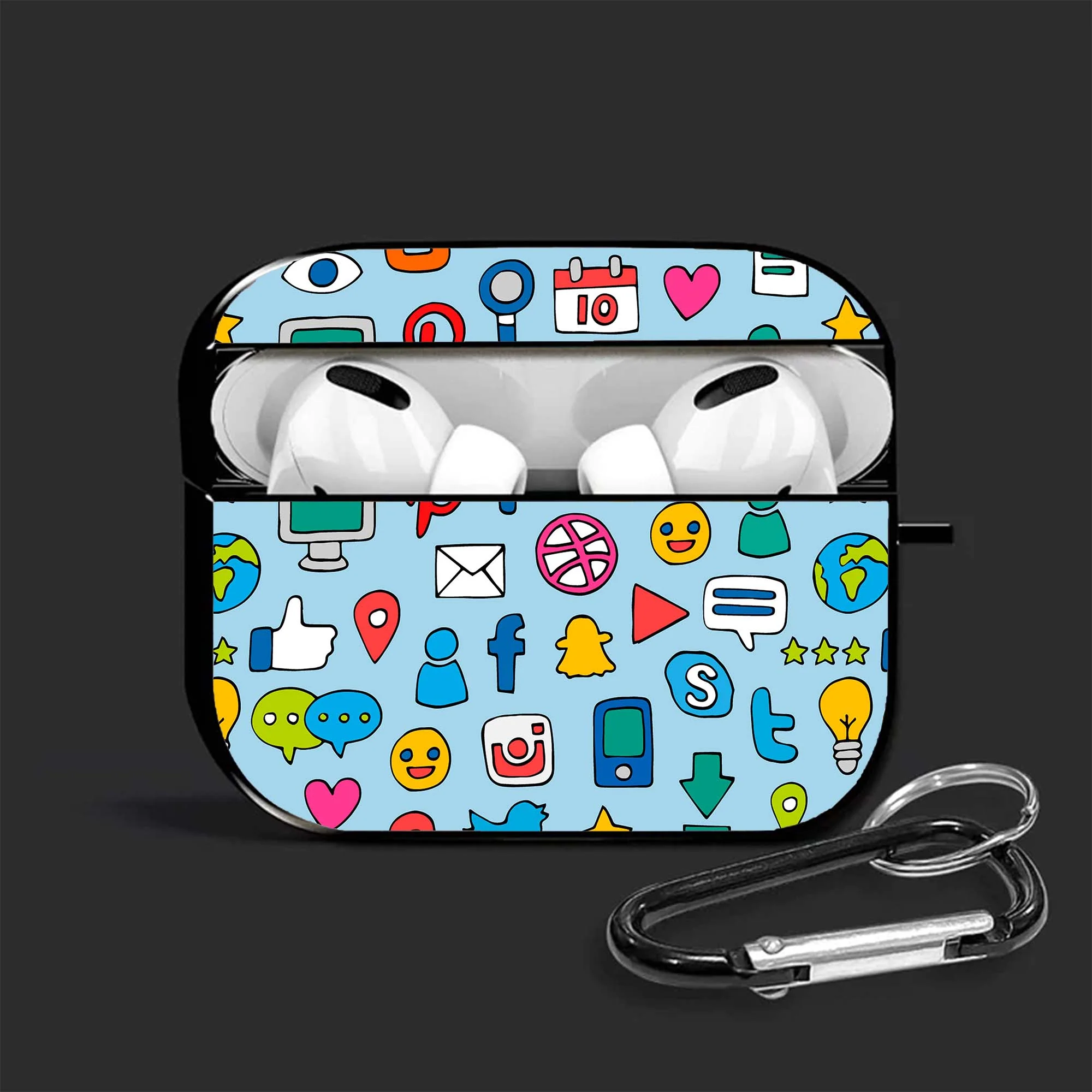 Social Media Airpods Glass Case