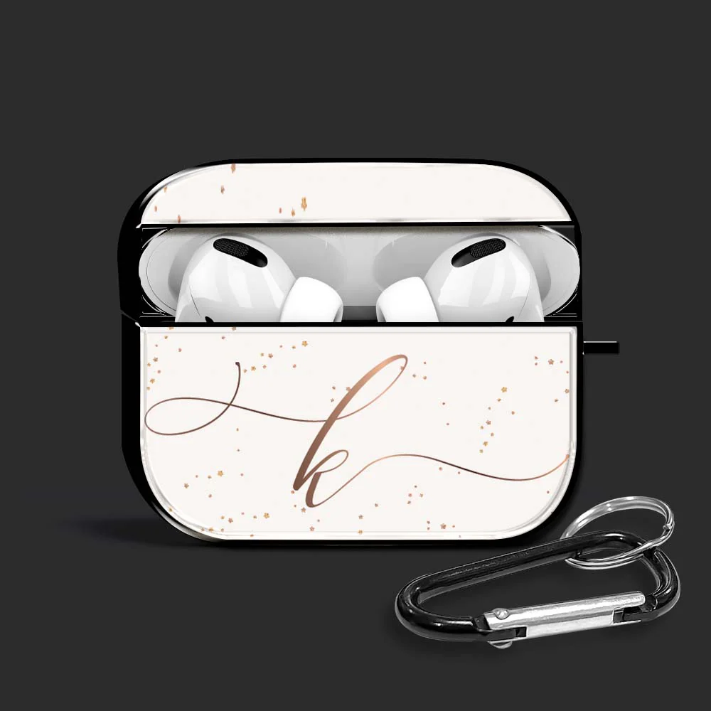 Sparkling Stylish Initial Airpods Glass Case