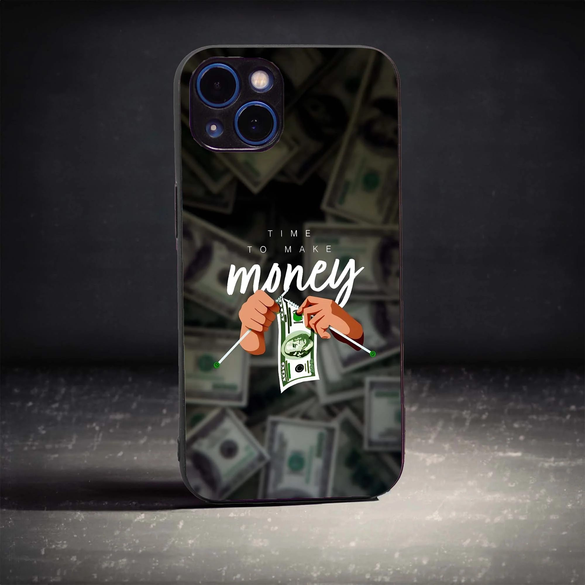Time to Make Money Glass Case