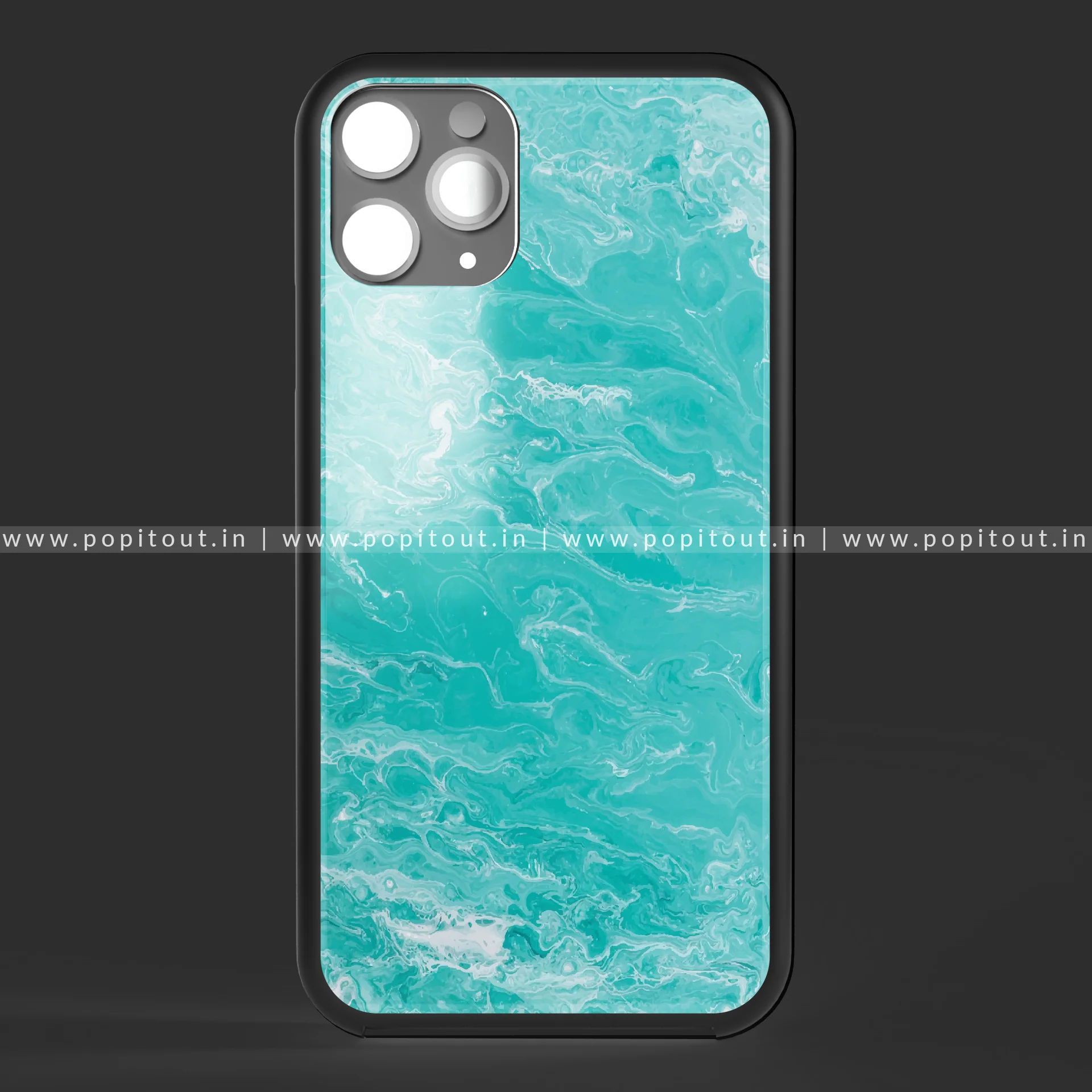 Turqoise Marble Printed Glass Case