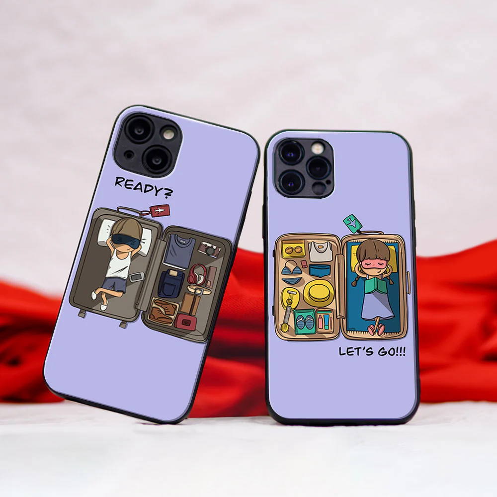 Vacay Mode Couple Glass Case